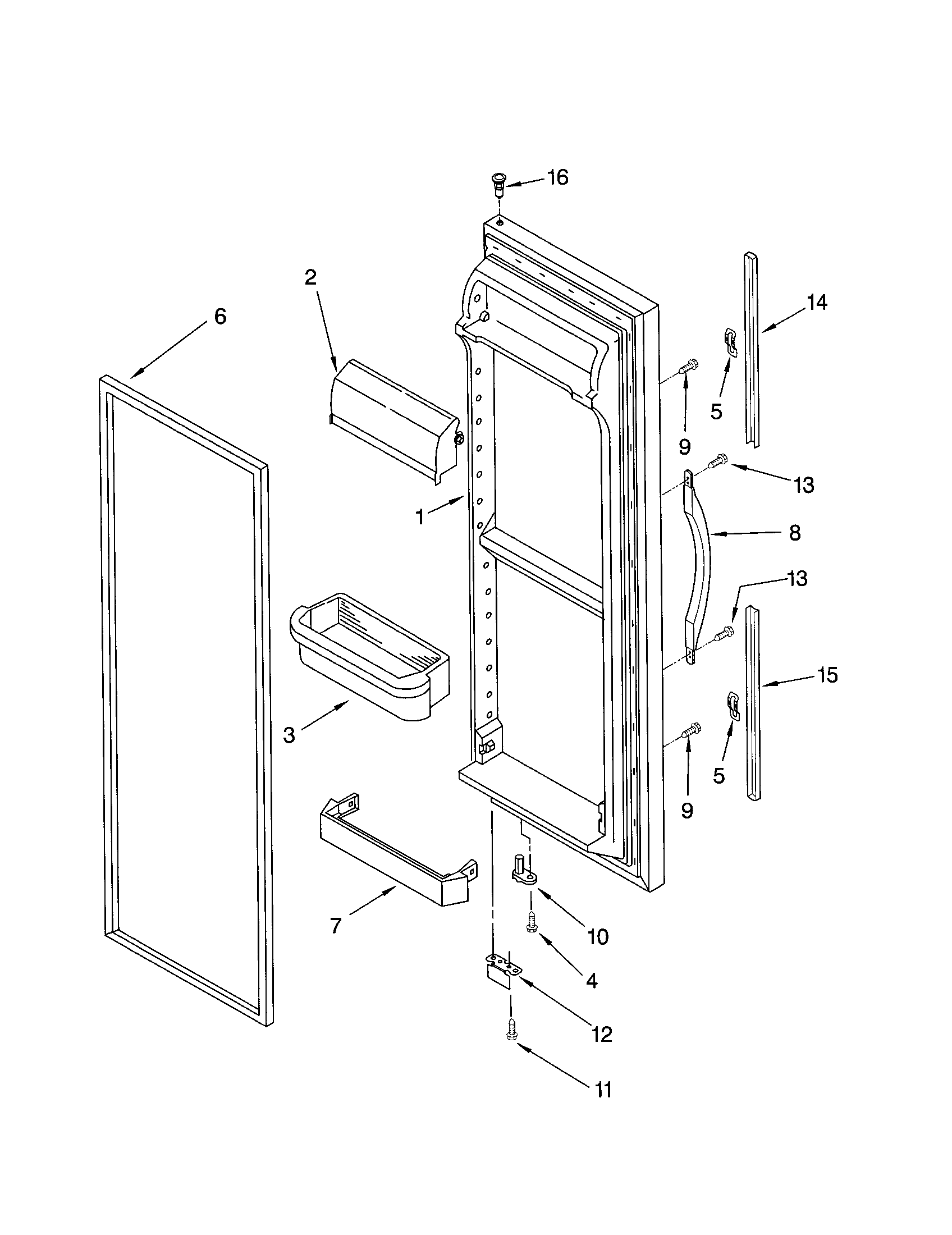 Kenmore 10651552102 refrigerator door diagram
