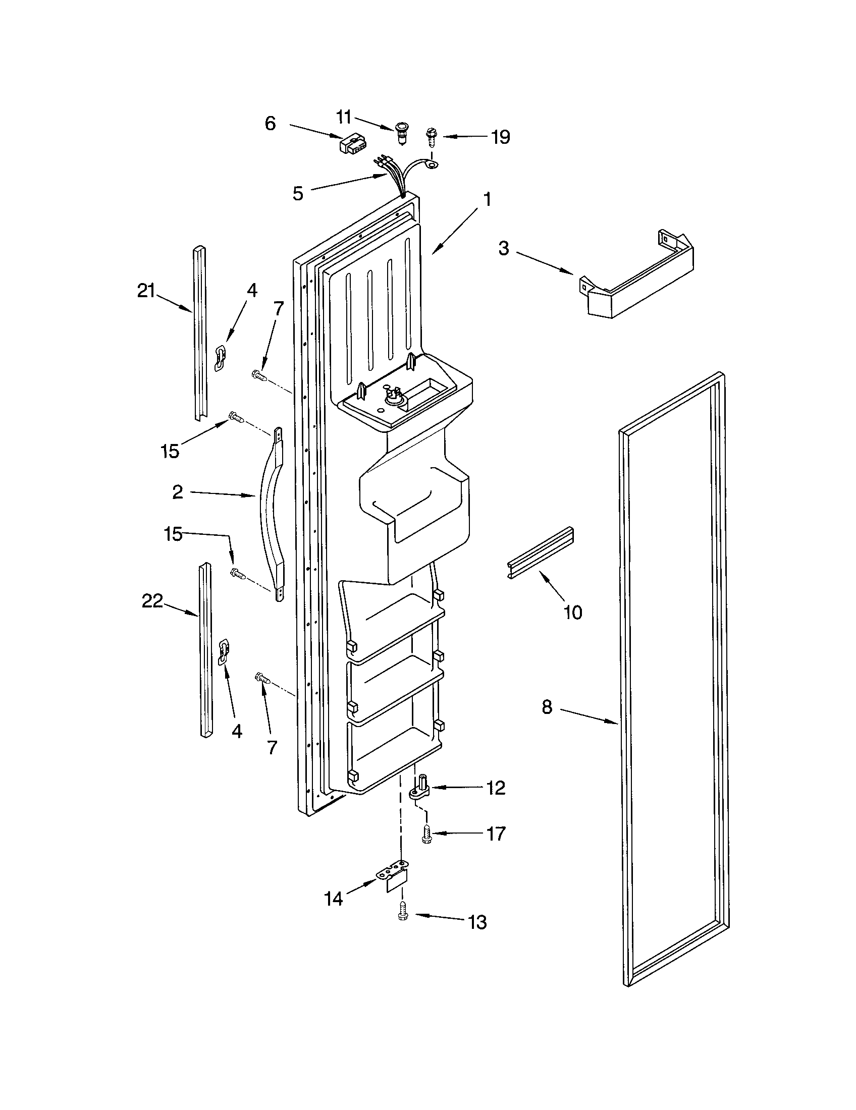 Kenmore 10651552102 freezer door diagram