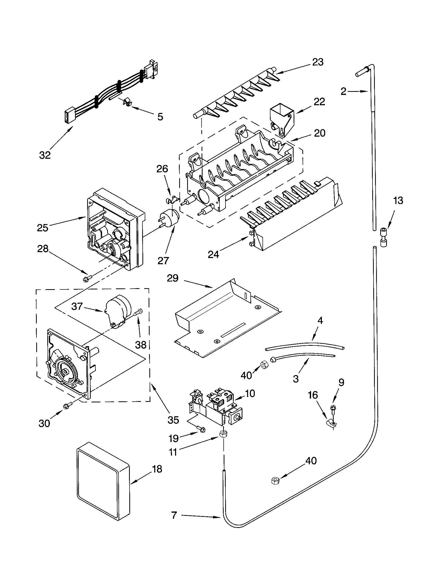 Kenmore 10651552102 icemaker diagram