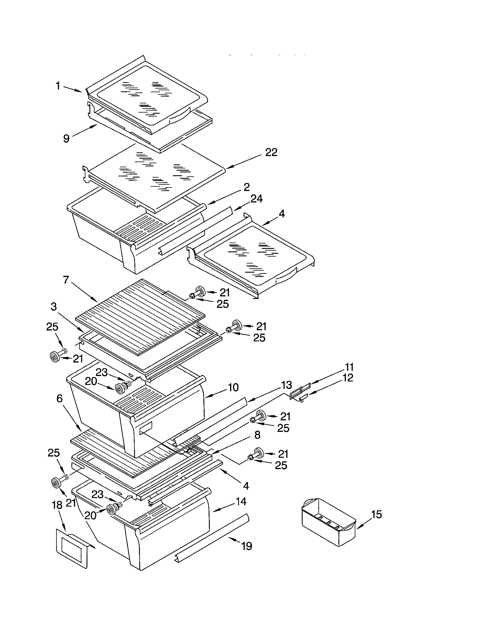 Kenmore 10652284201 refrigerator shelf diagram