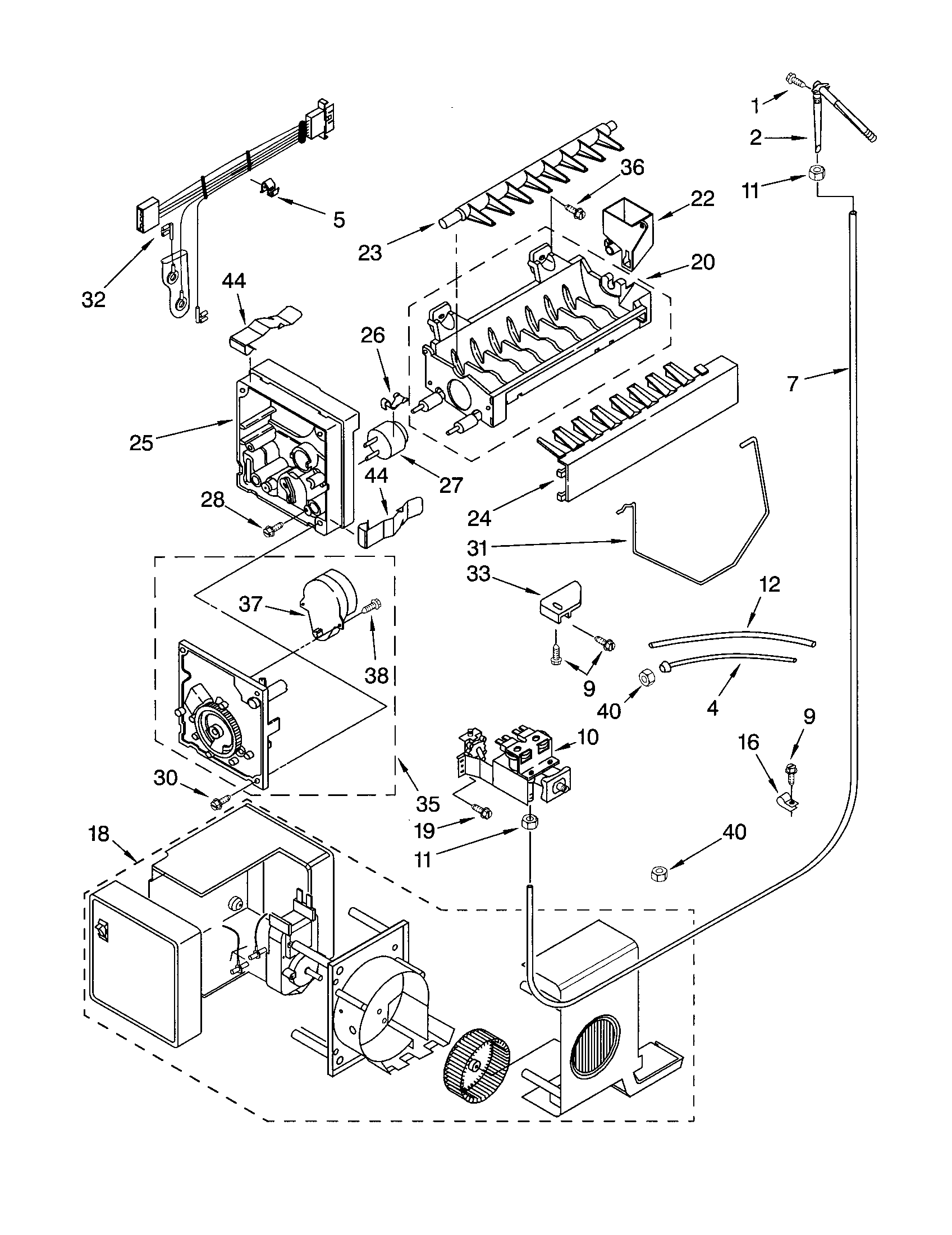 Kenmore 10652284201 icemaker diagram
