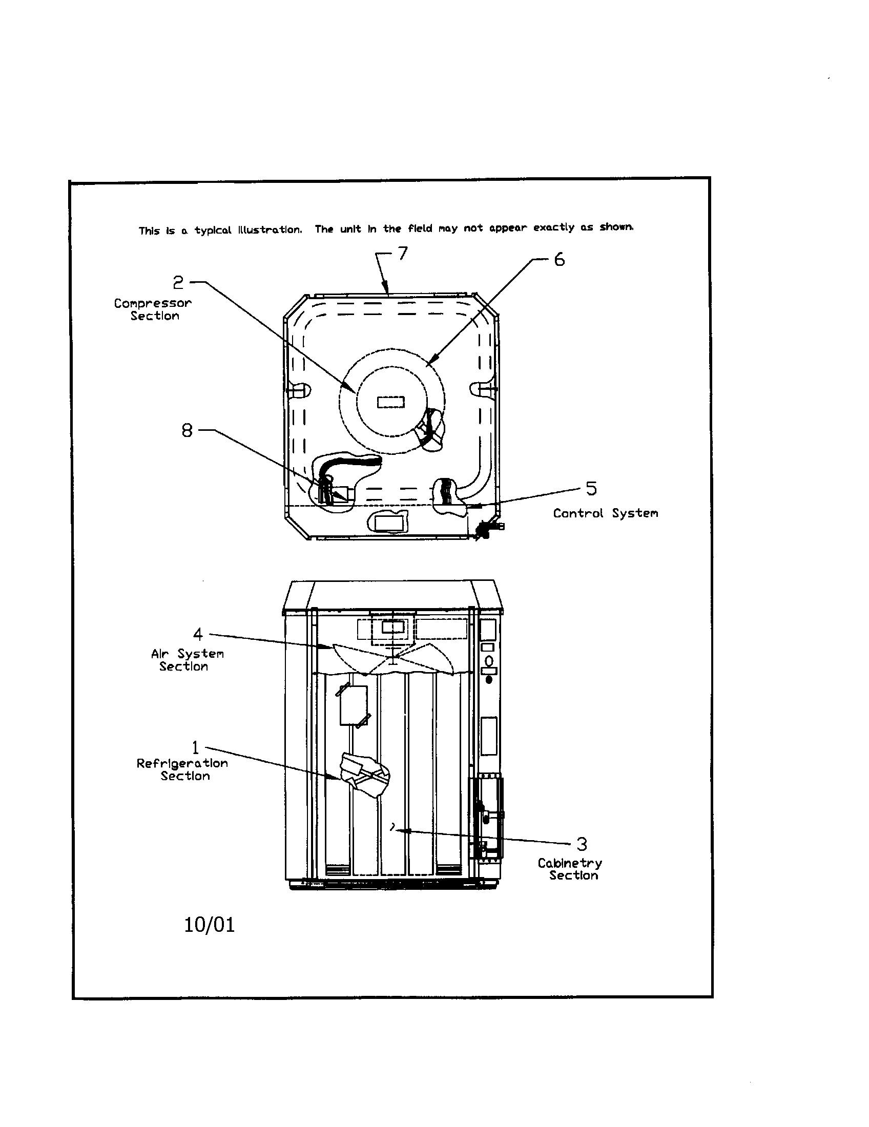 Trane TTX048D100A0 general assembly diagram