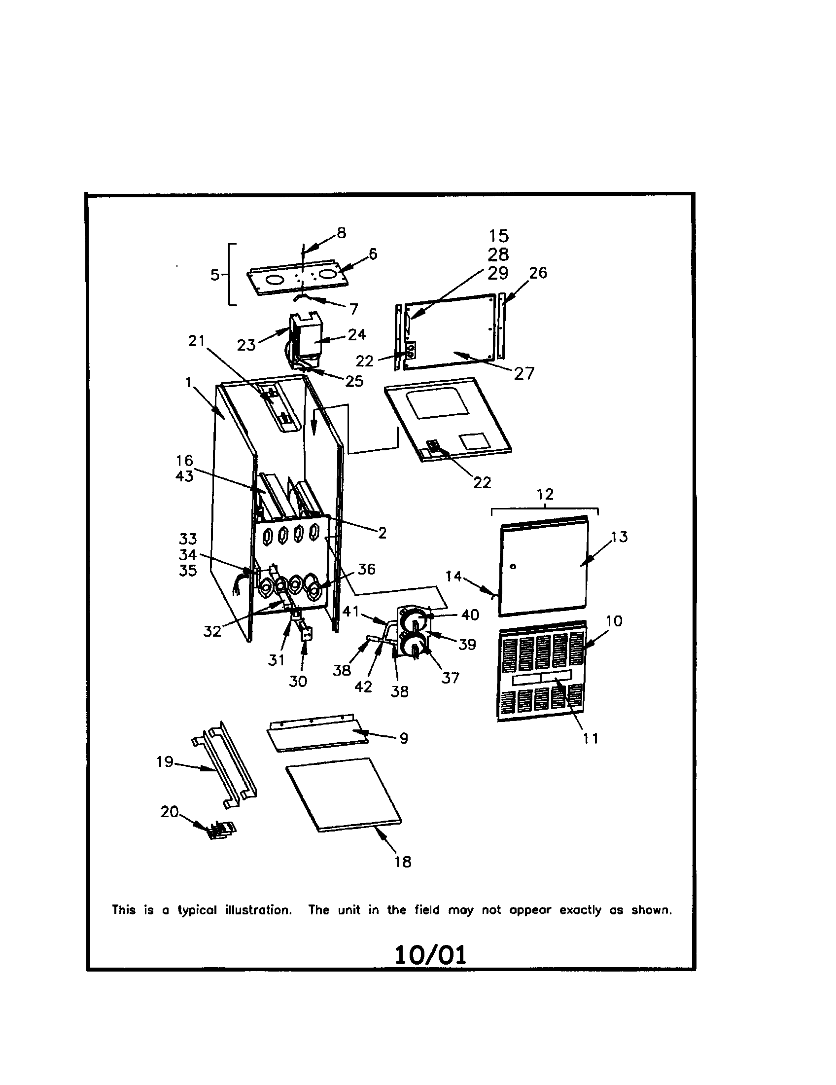 Trane TDD140R960F0 general assembly diagram