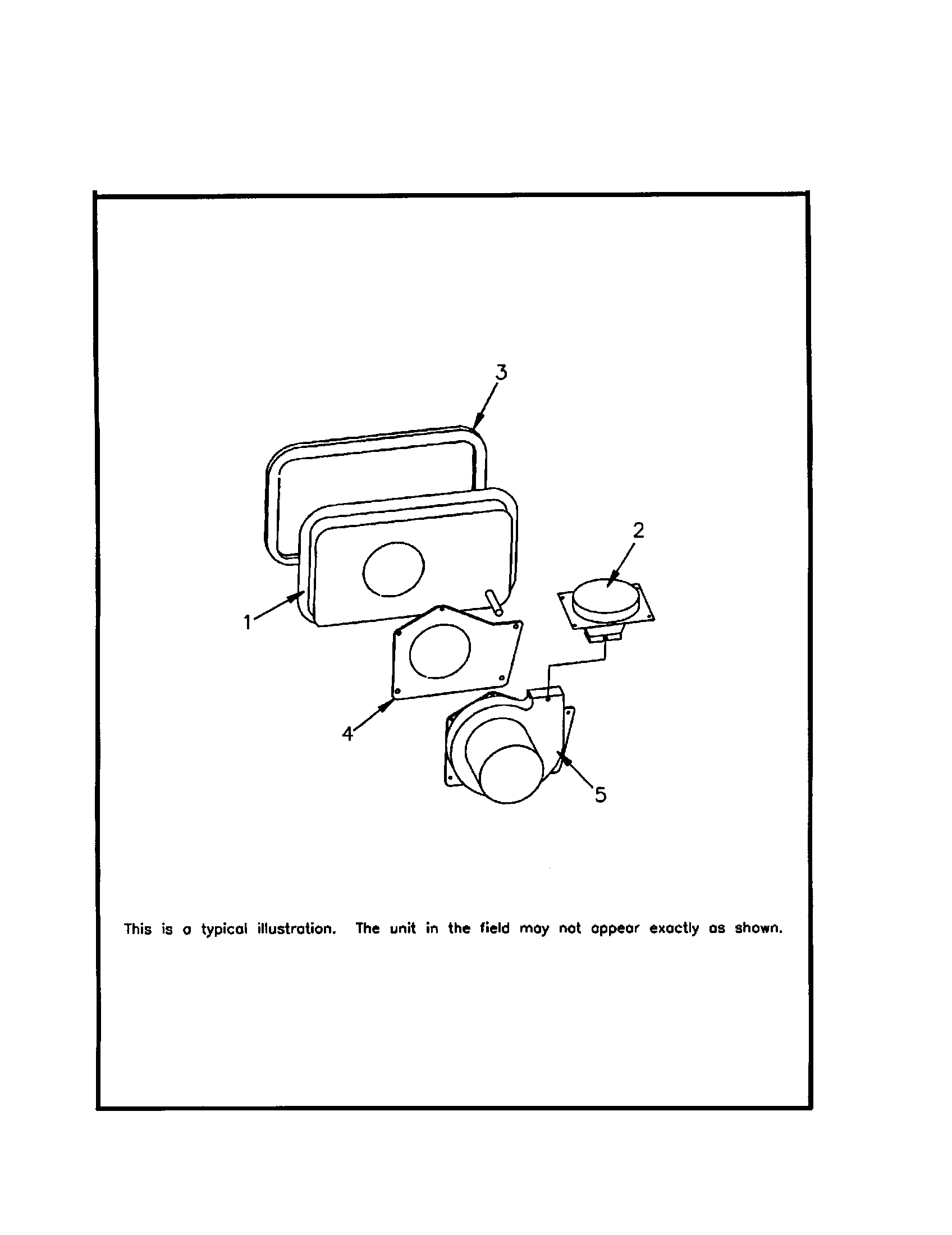 Trane TDD140R960F0 induced blower and flue assembly diagram