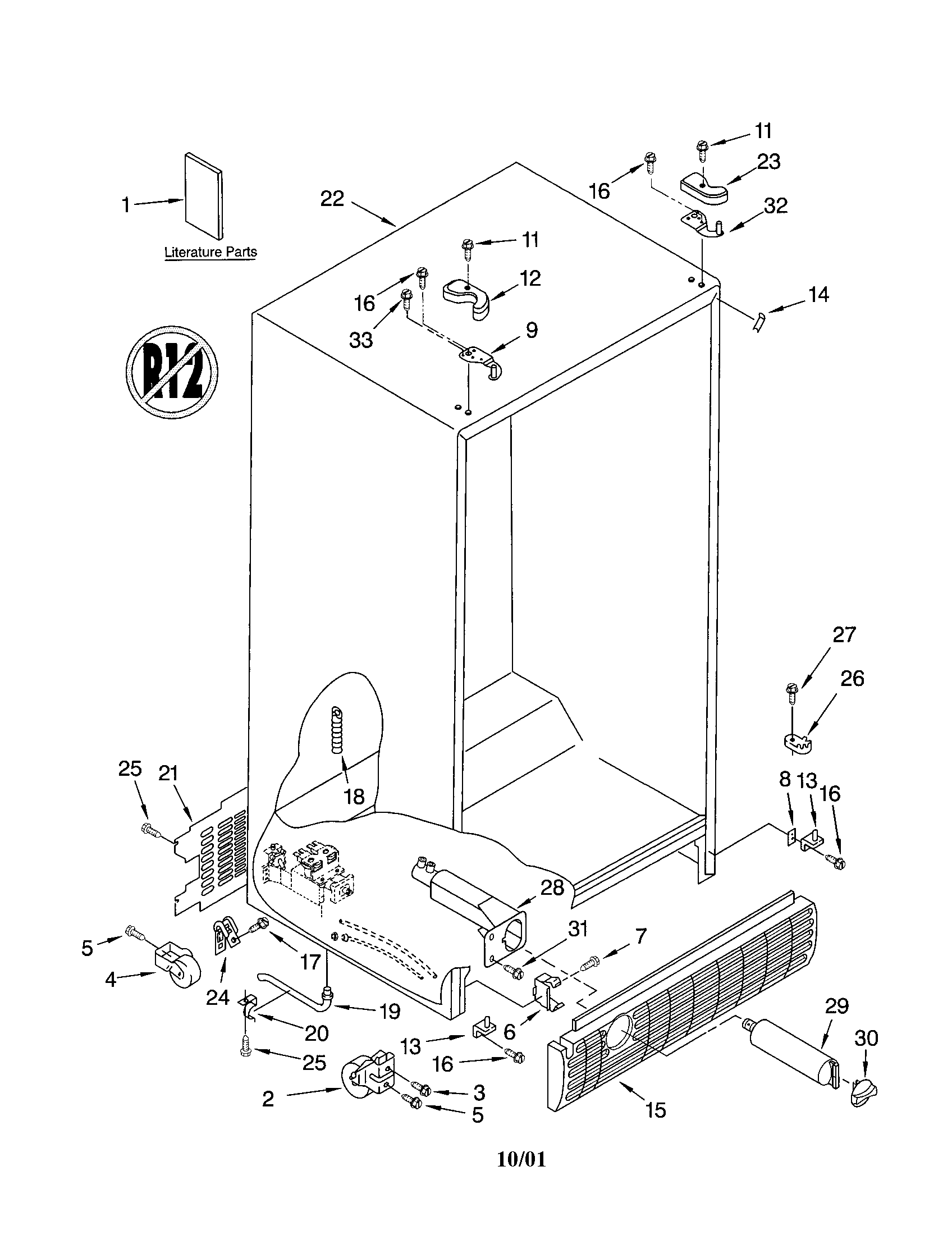 Kenmore 10651254102 cabinet diagram