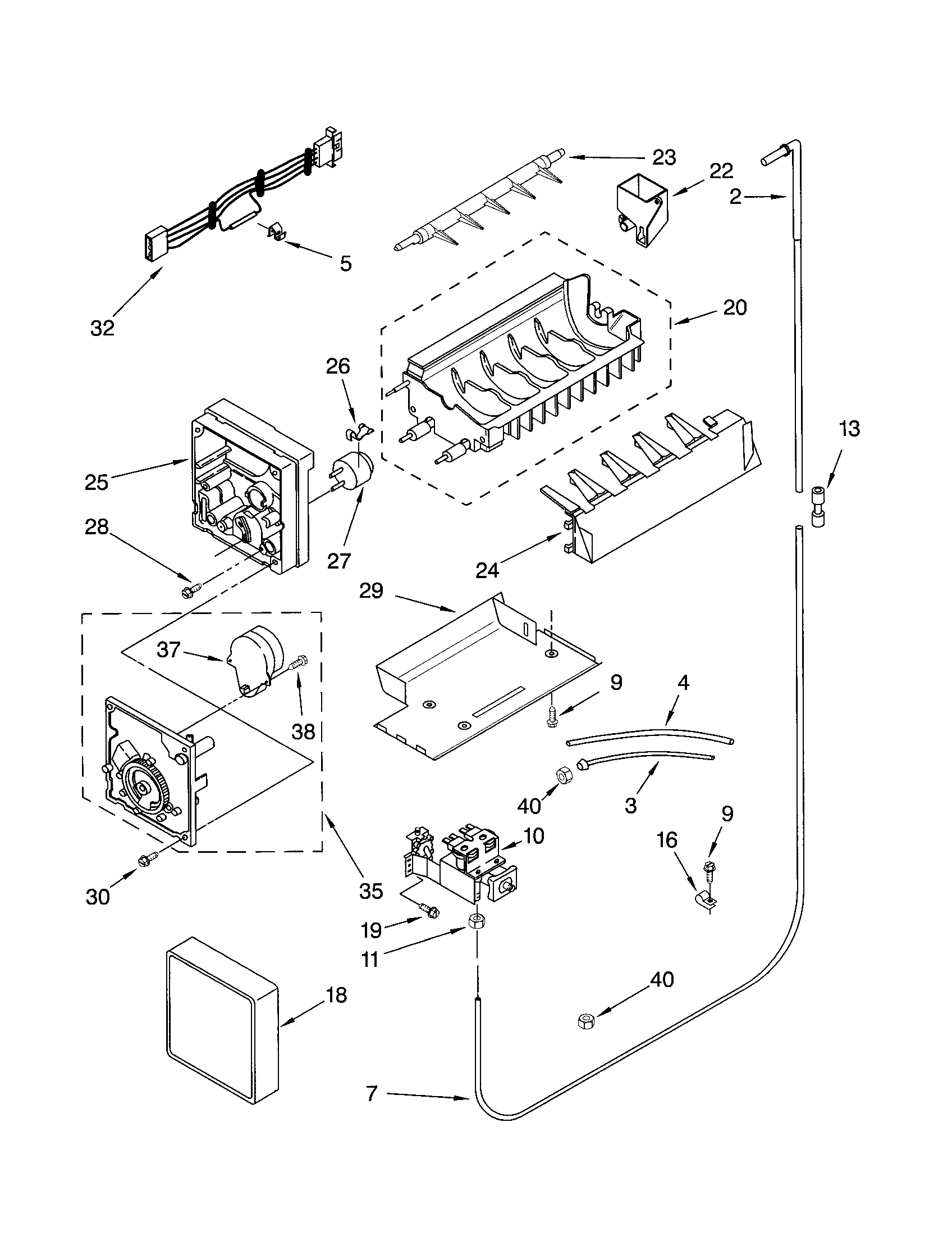 Kenmore 10651254102 icemaker diagram