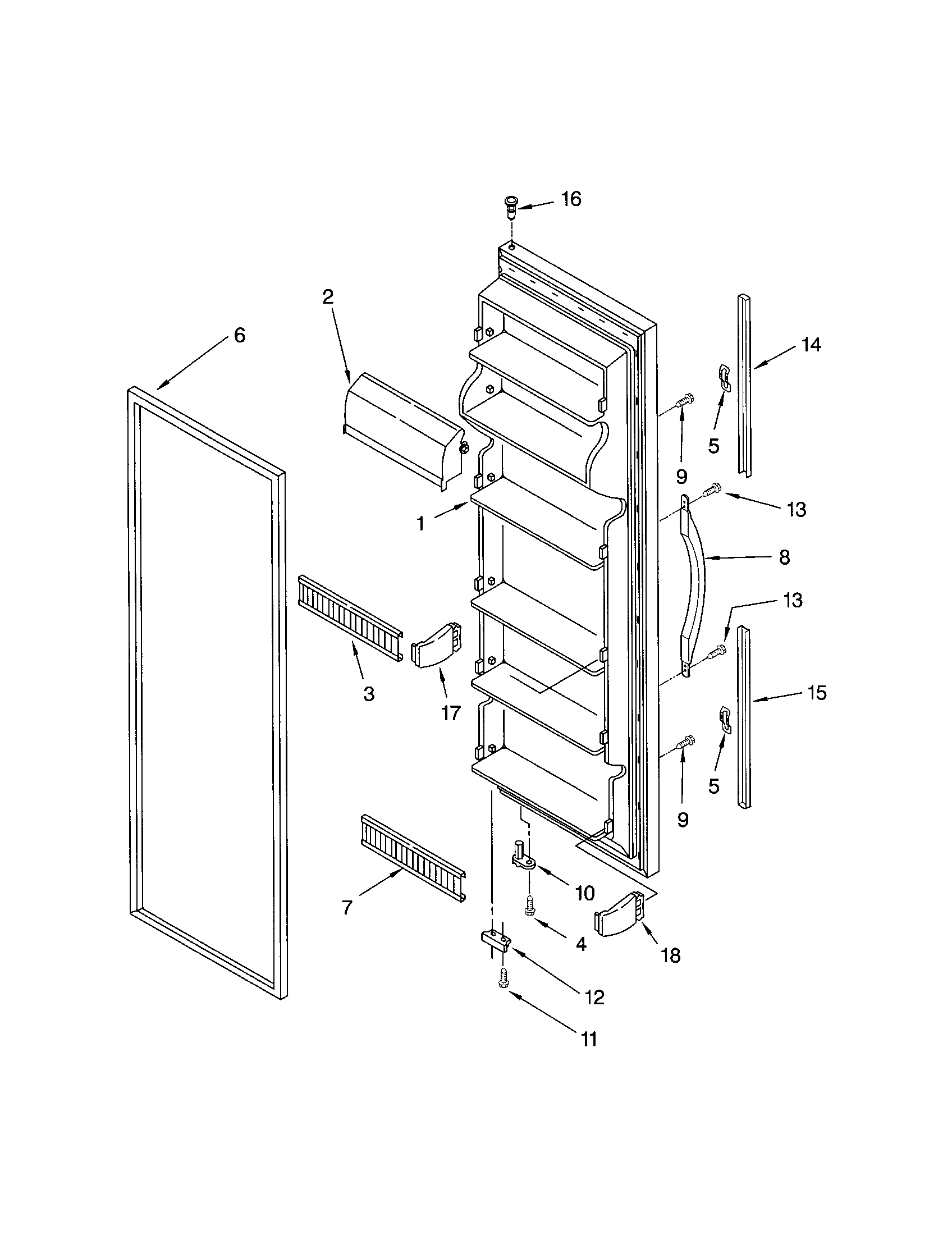 Kenmore 10650524101 refrigerator door diagram