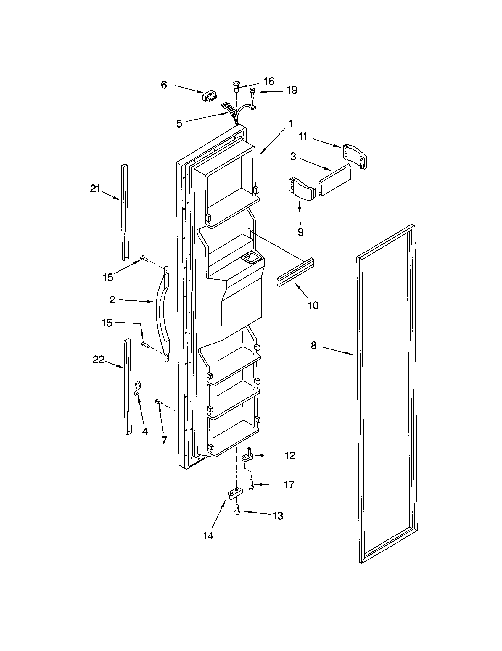 Kenmore 10650524101 freezer door diagram