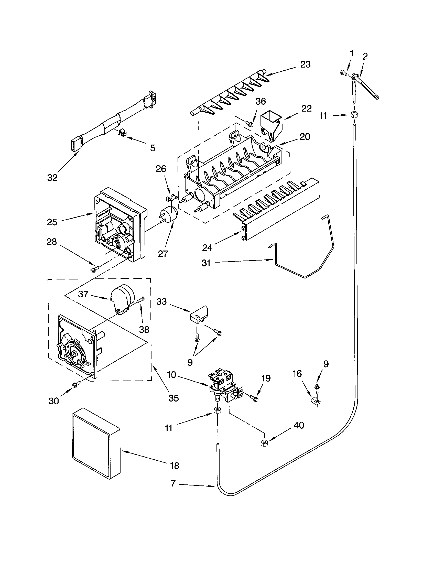 Kenmore 10650524101 icemaker diagram