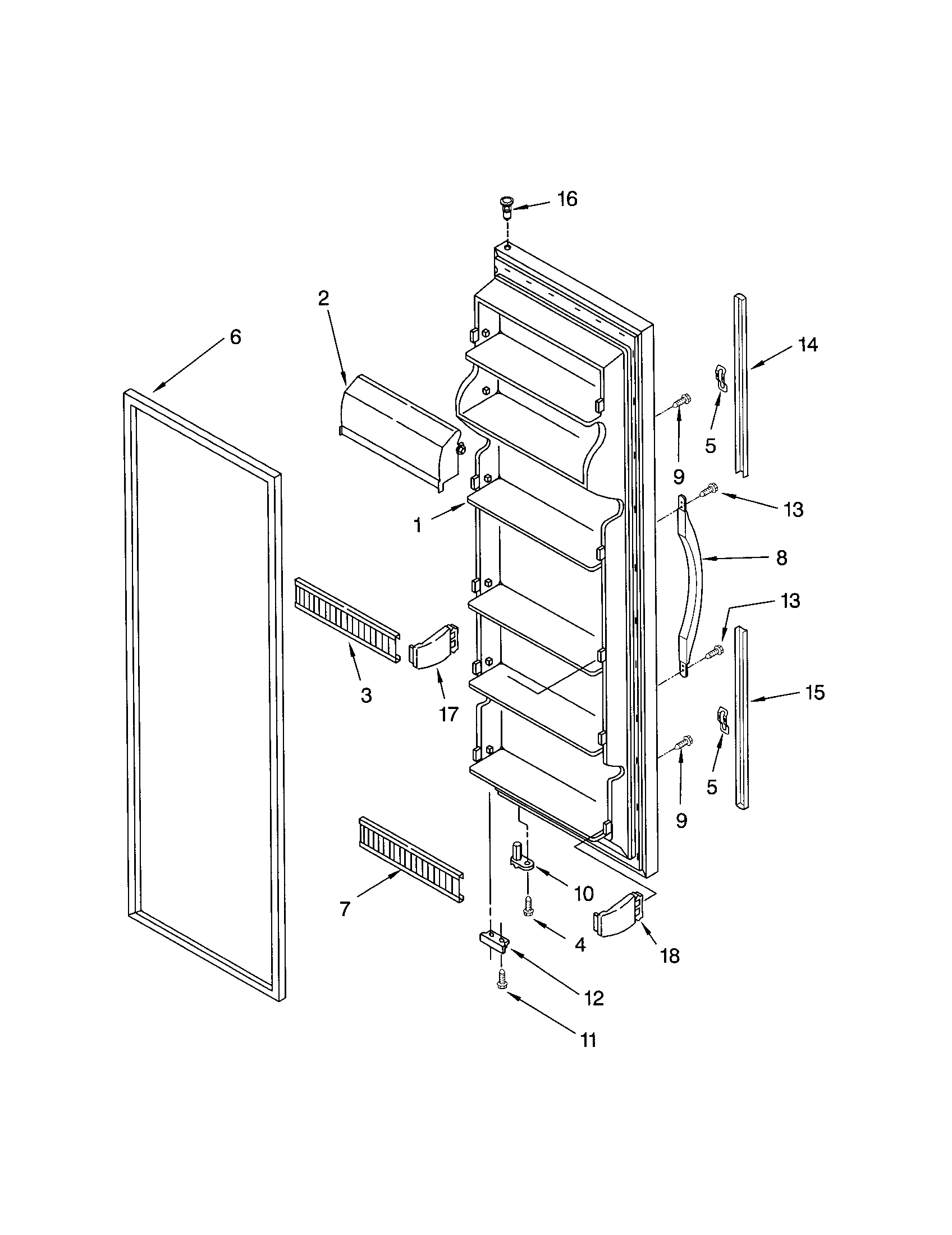 Kenmore 10650534101 refrigerator door diagram