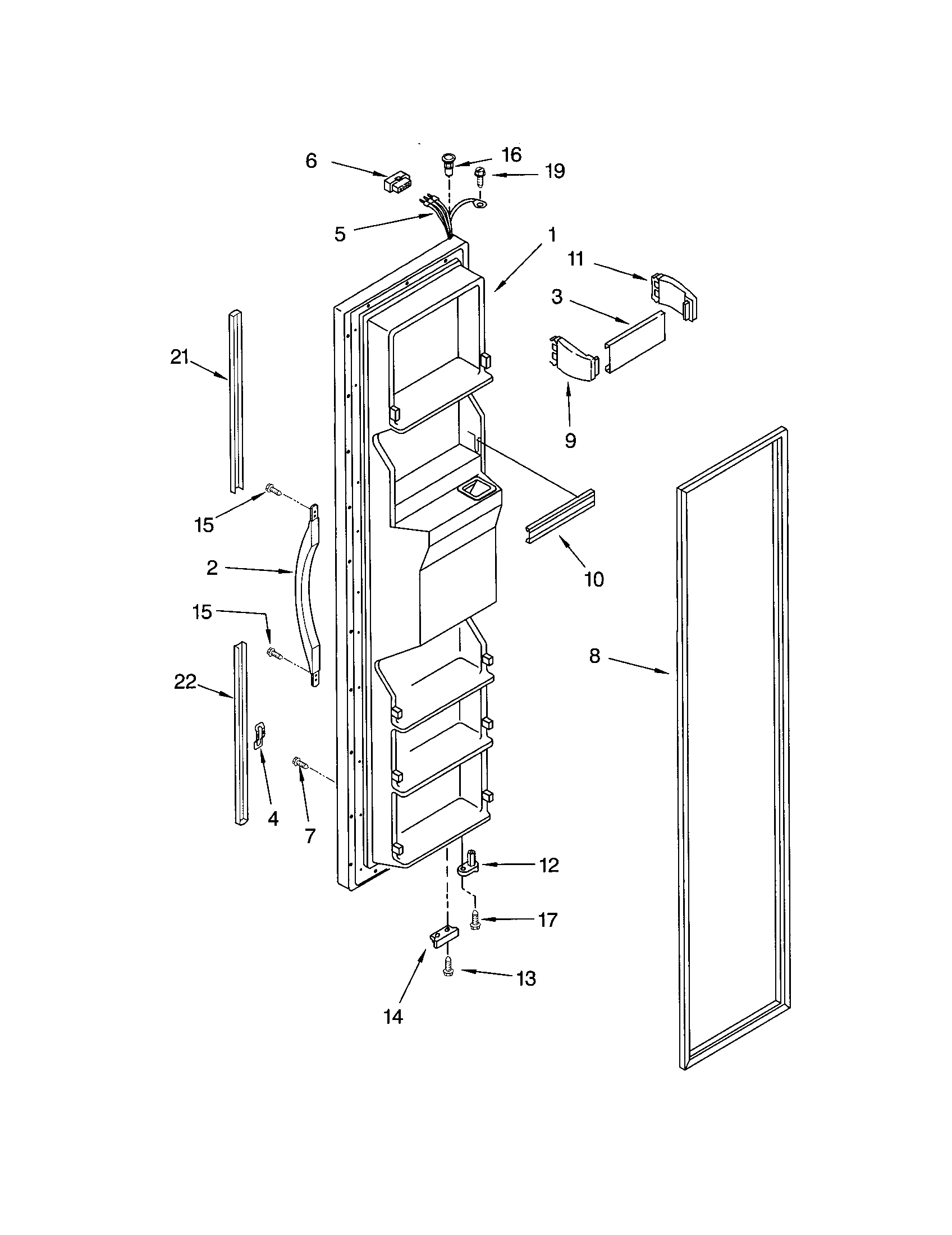 Kenmore 10650534101 freezer door diagram