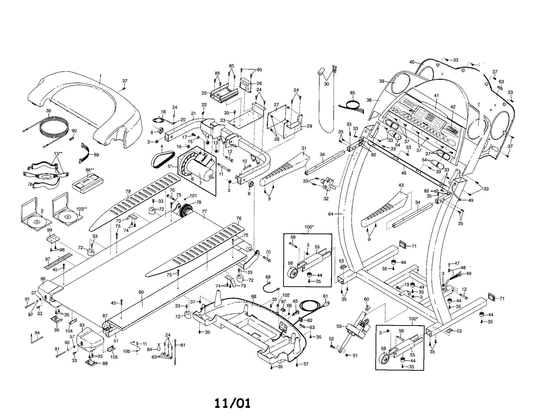 Proform 831291661 frame assembly diagram