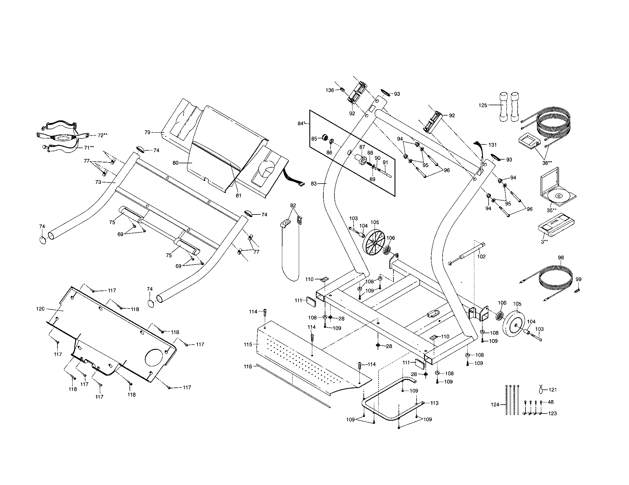 NordicTrack NTTL25902 console base diagram