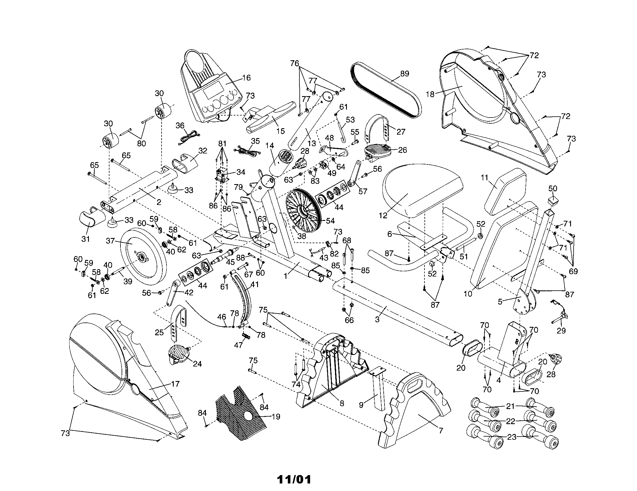 Proform 831280180 frame assembly diagram