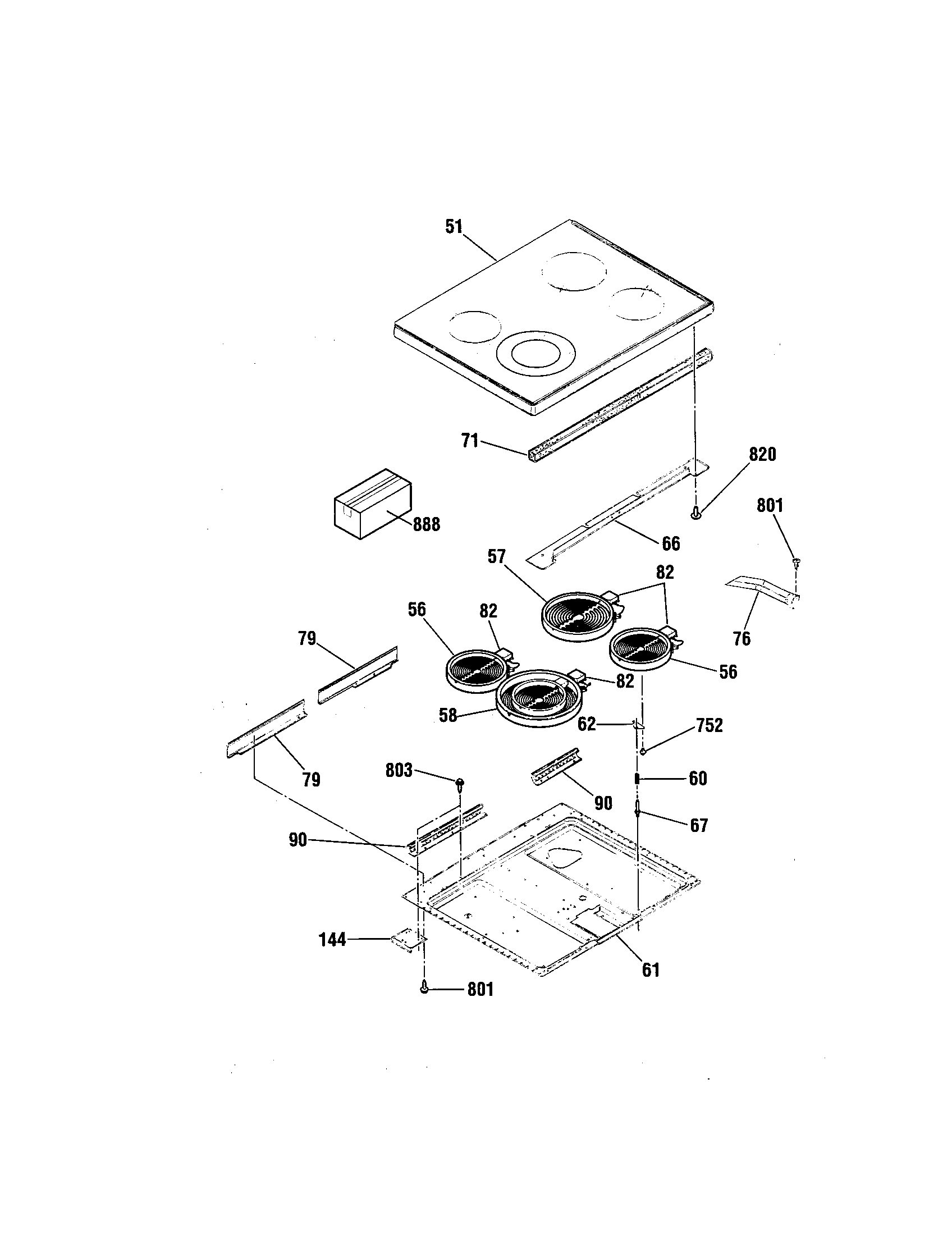 Kenmore 91195875891 maintop diagram