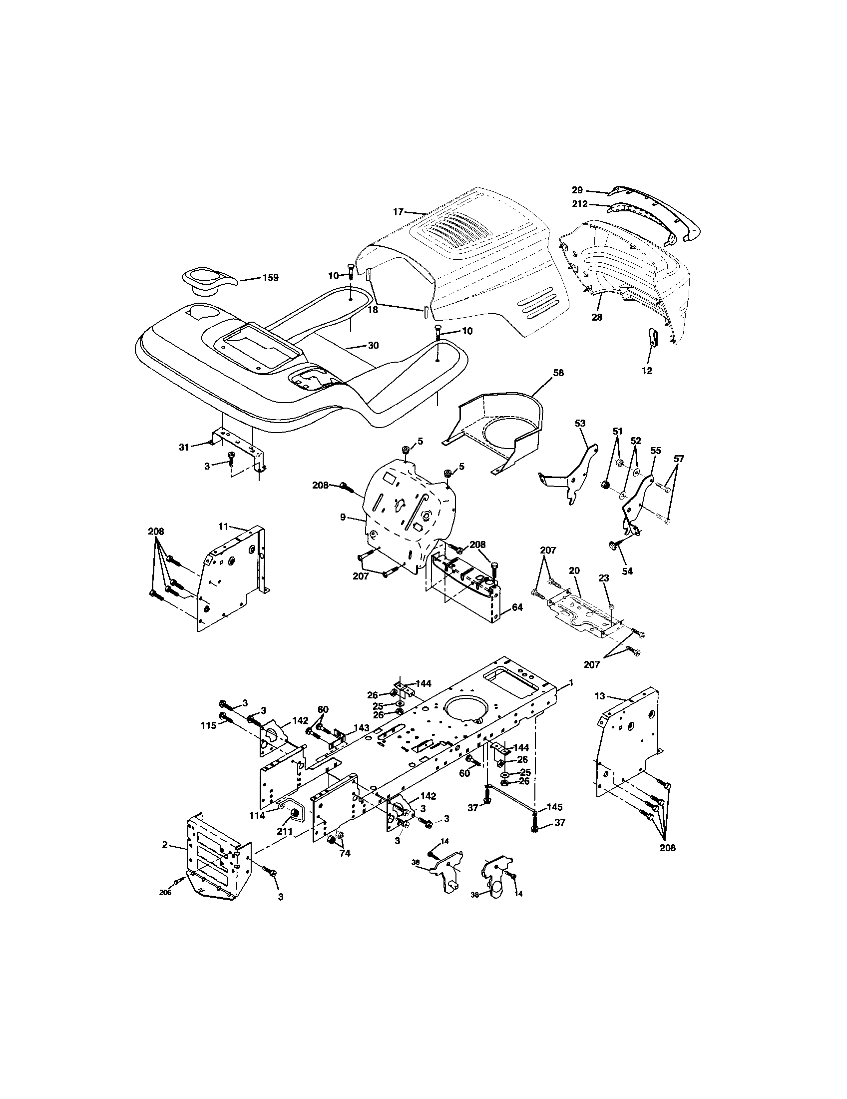 Craftsman 917271833 chassis and enclosures diagram