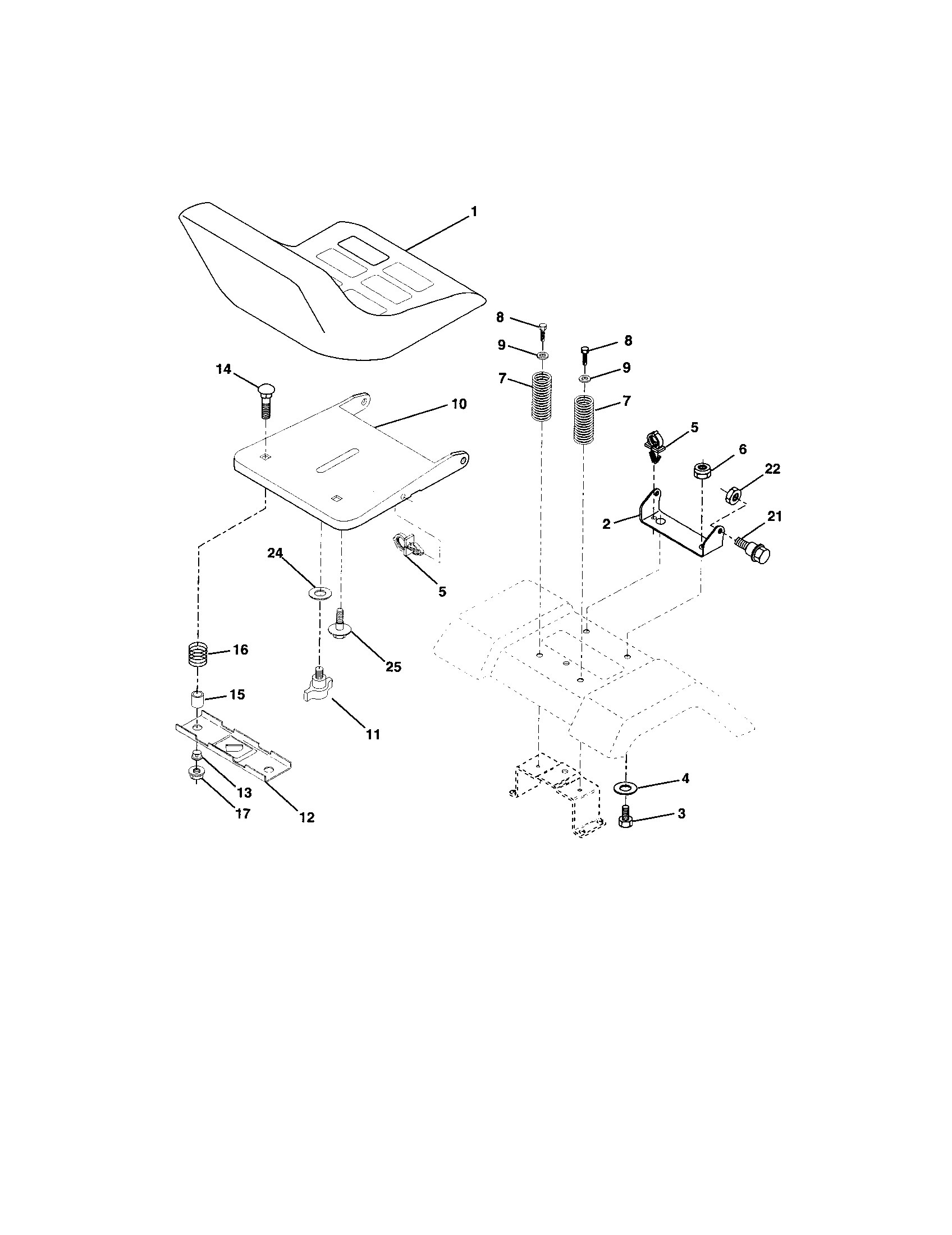 Craftsman 917271833 seat assembly diagram