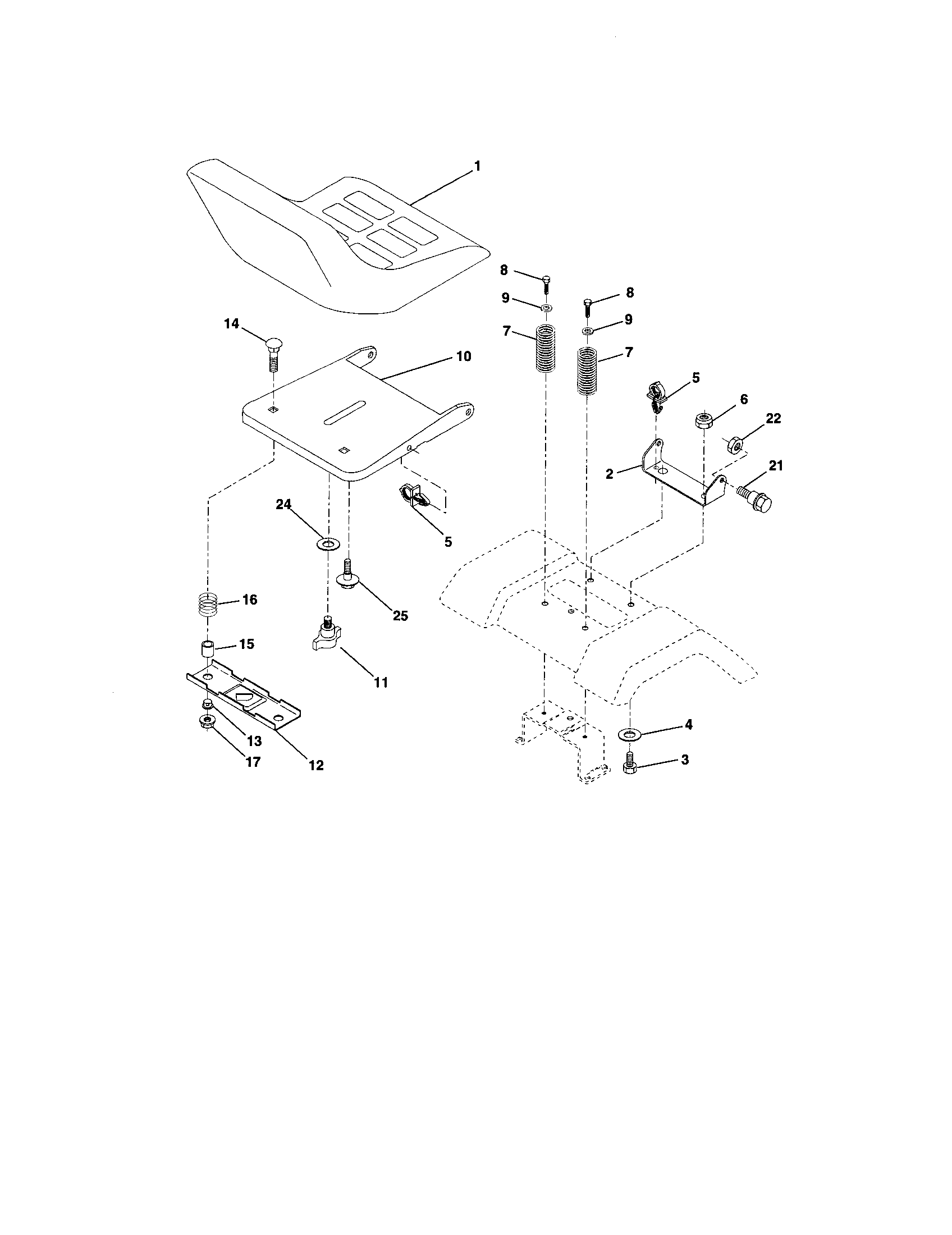Craftsman 917272057 seat assembly diagram