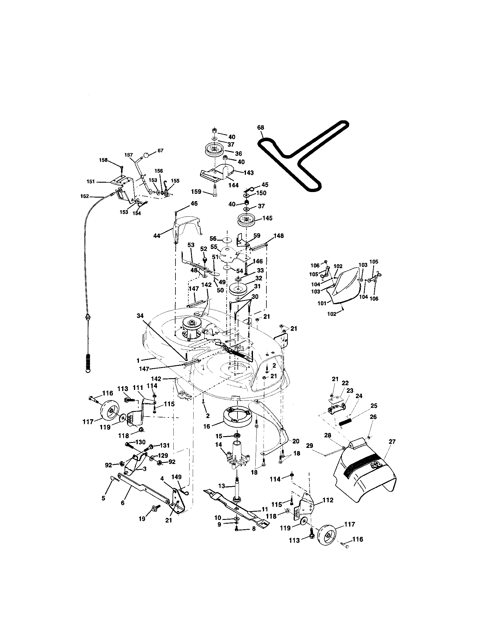 Craftsman 917272057 mower deck diagram