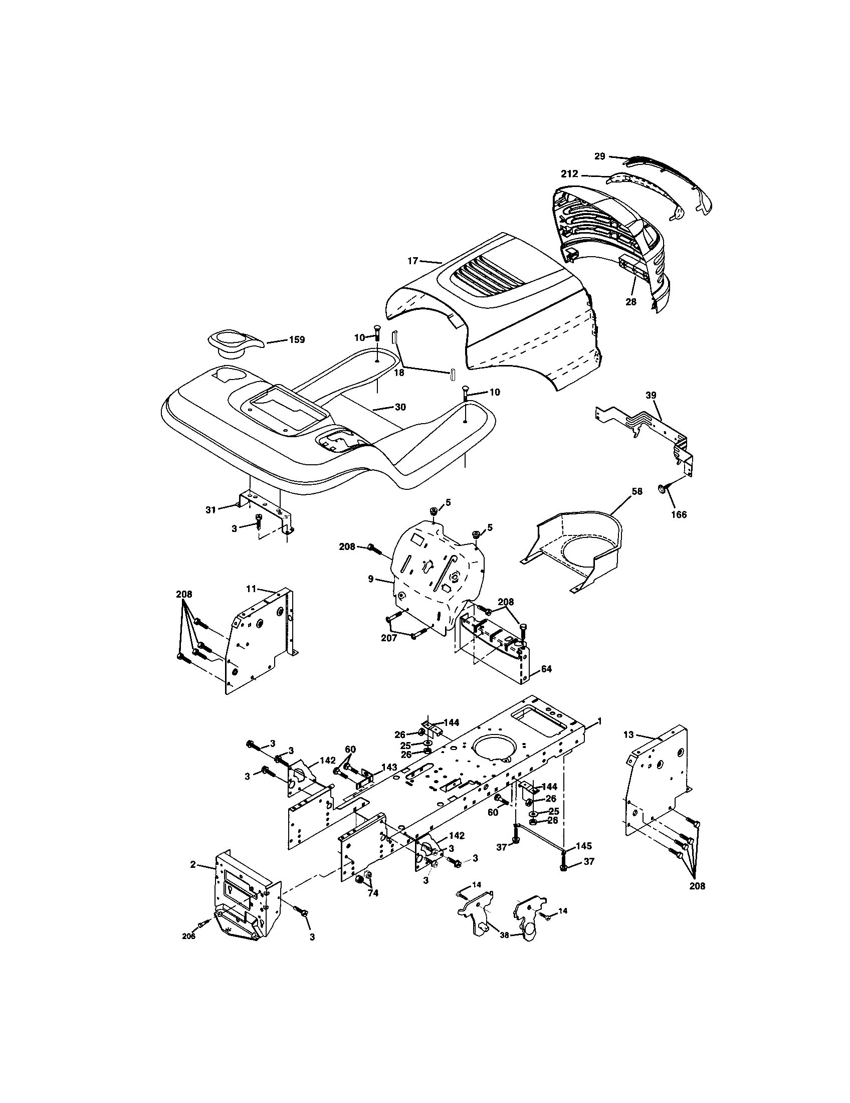 Craftsman 917272067 chassis and enclosures diagram
