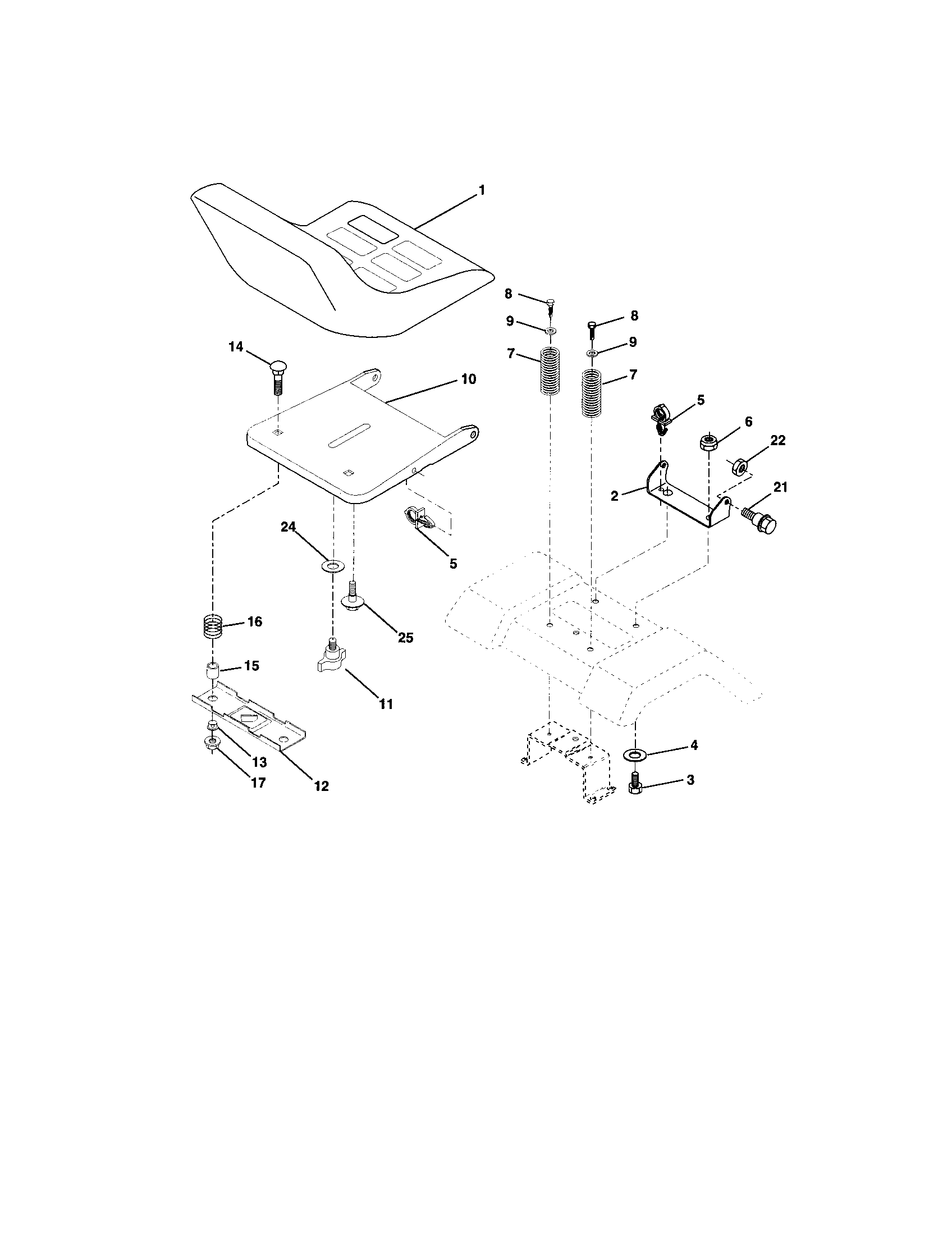 Craftsman 917272067 seat assembly diagram