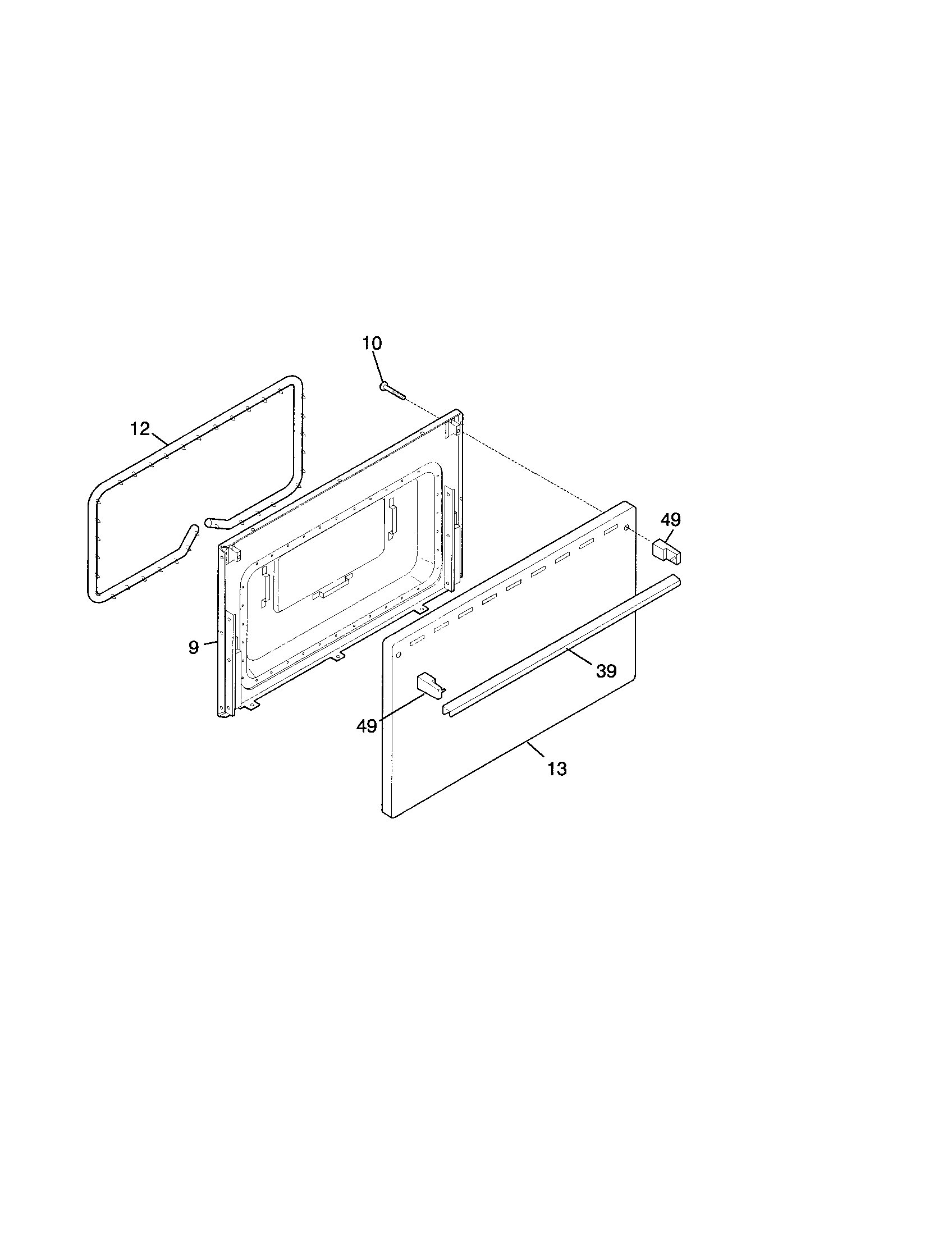 Frigidaire FEF305PHDA door diagram