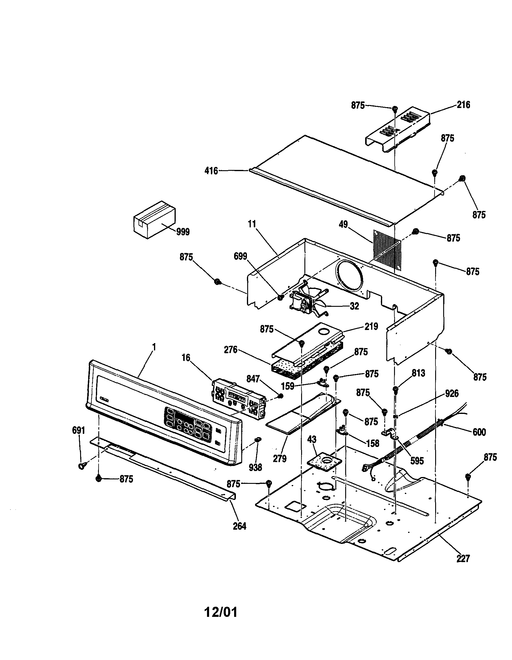 Kenmore 91147603100 control panel diagram