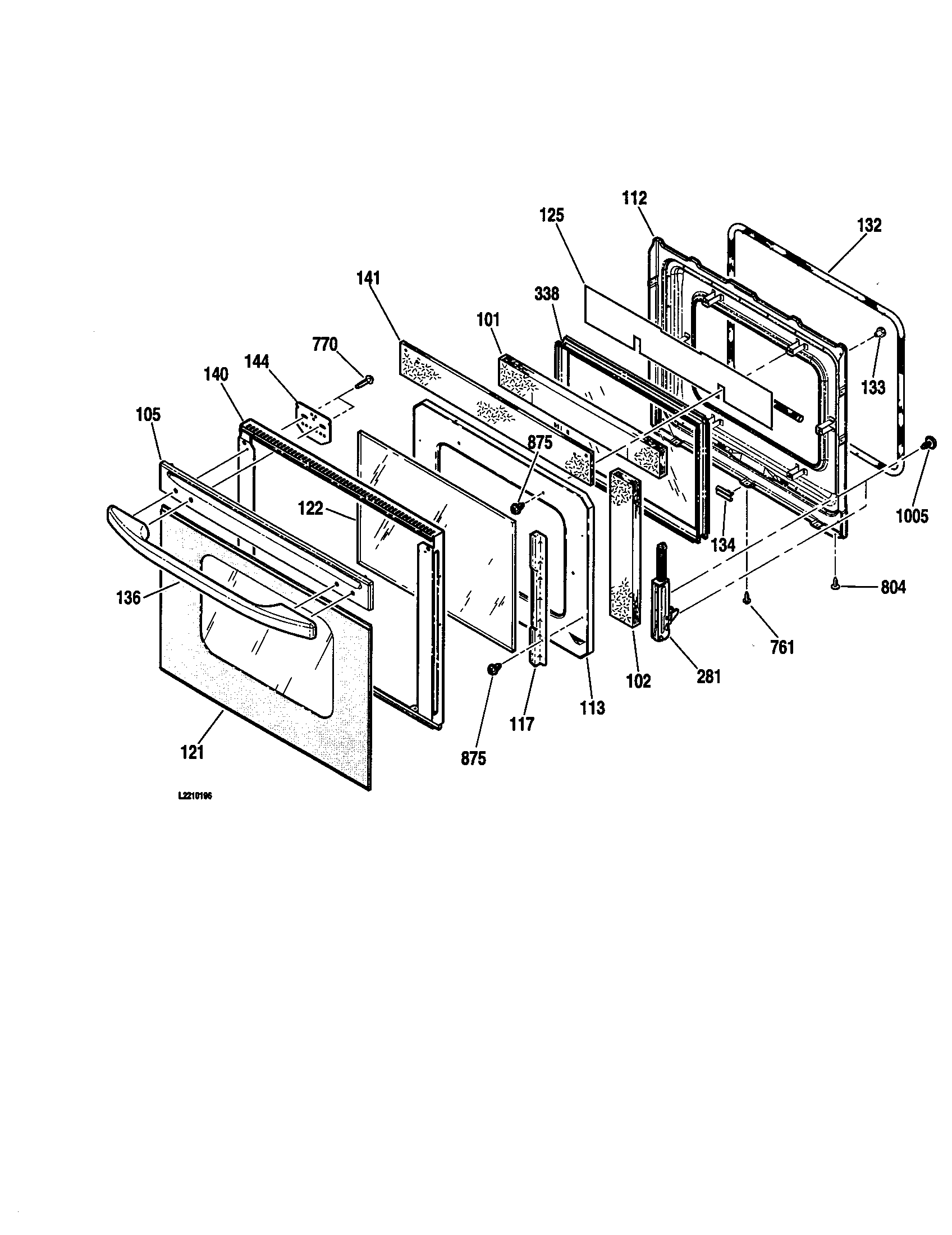Kenmore 91147603100 door diagram