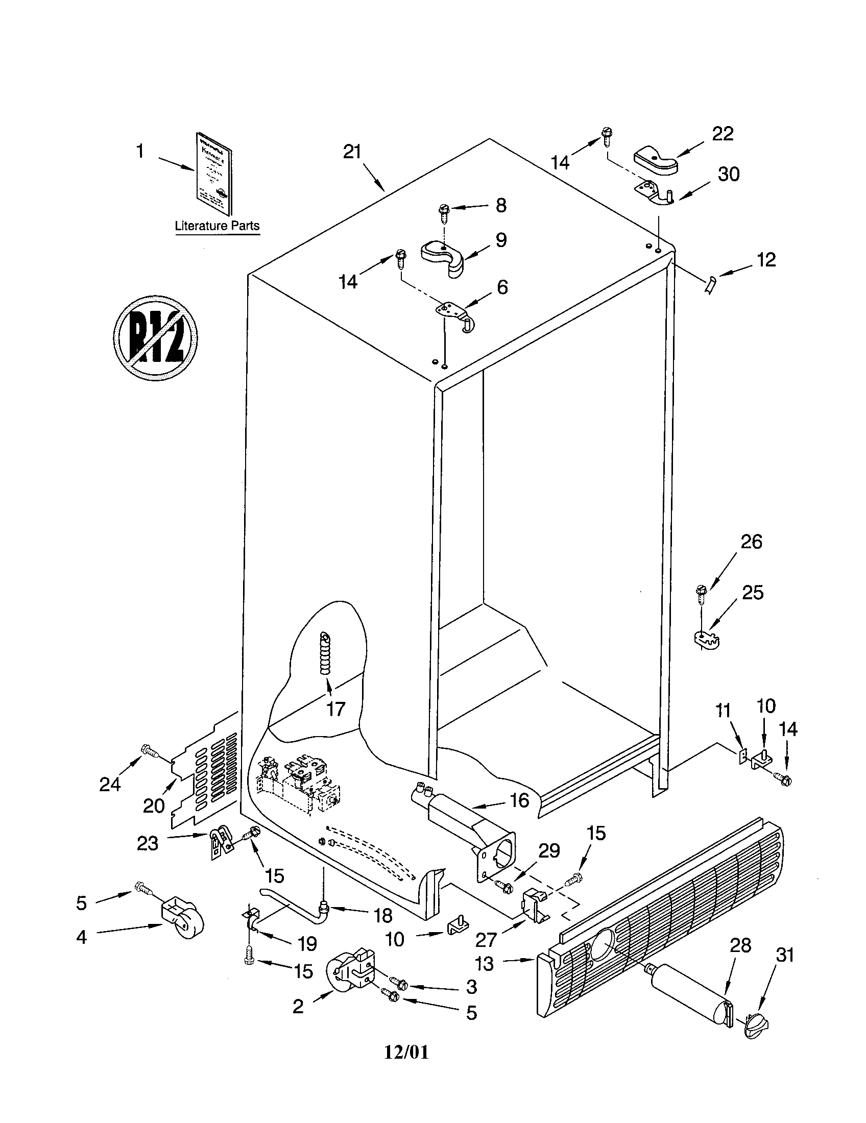 Kenmore 10651574200 cabinet diagram