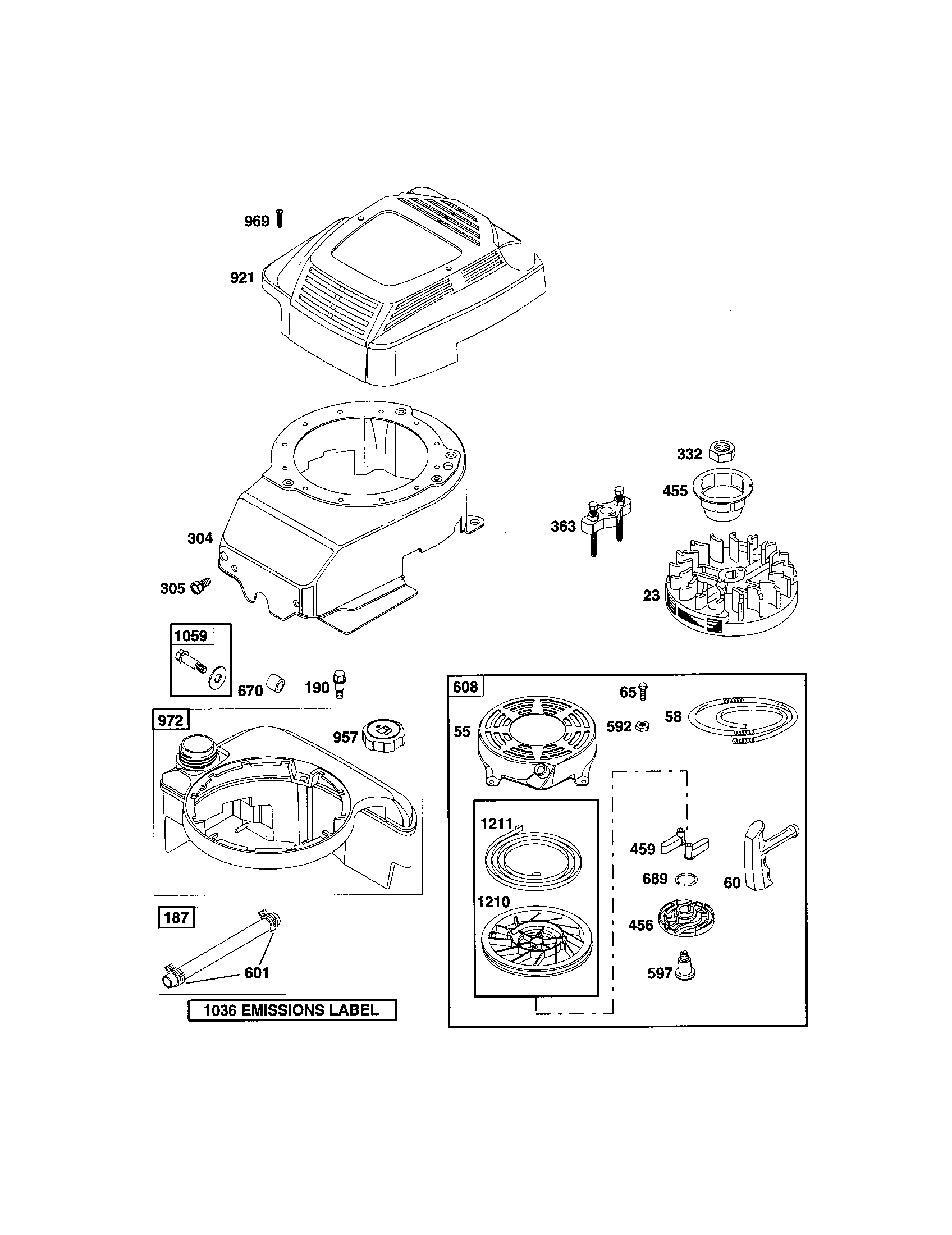 Craftsman 917377152 starter-rewind diagram