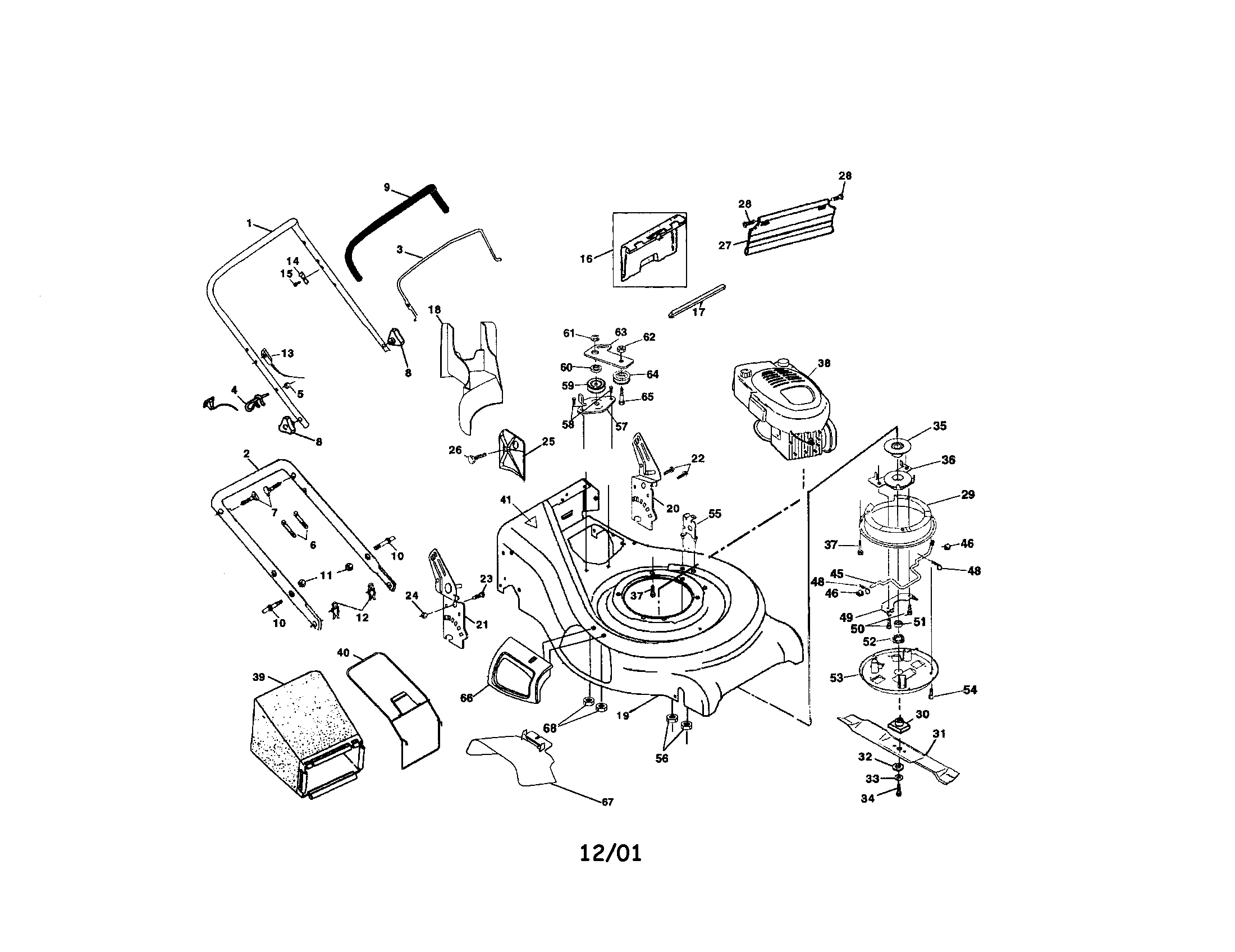 Craftsman 917377811 rotary lawn mower diagram