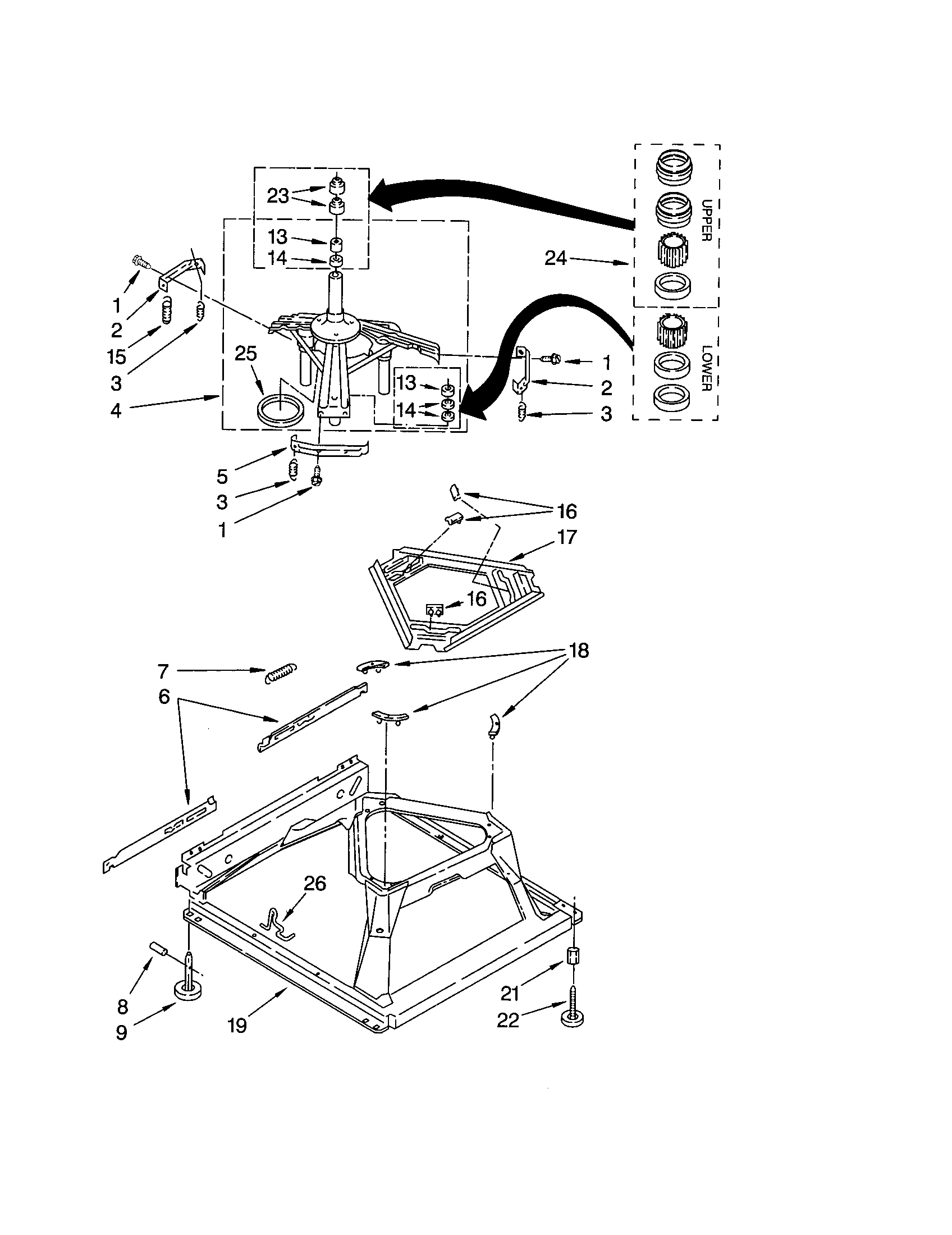 Whirlpool 7MLSC9545JQ2 machine base diagram
