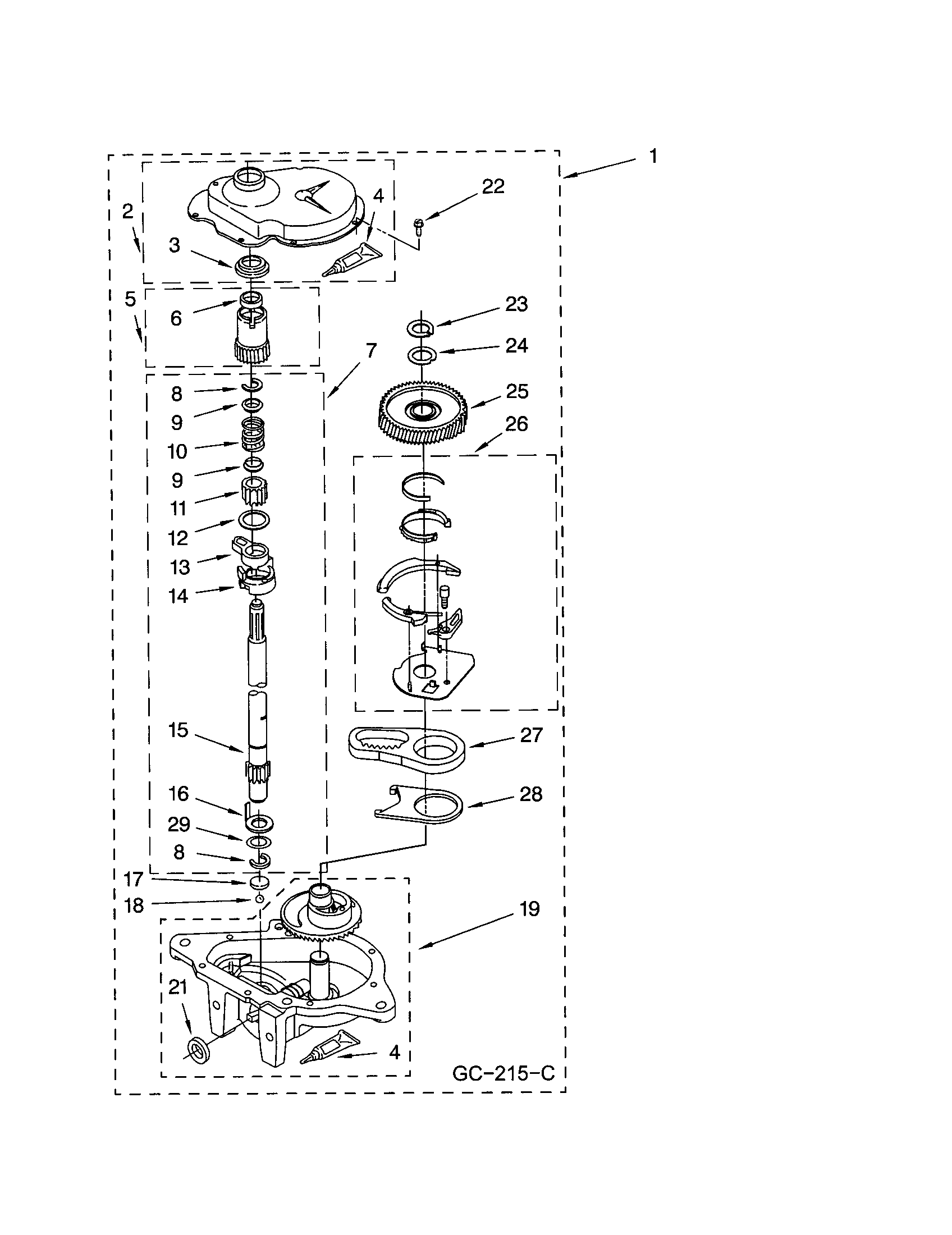 Whirlpool 7MLSR6232JQ1 gearcase diagram