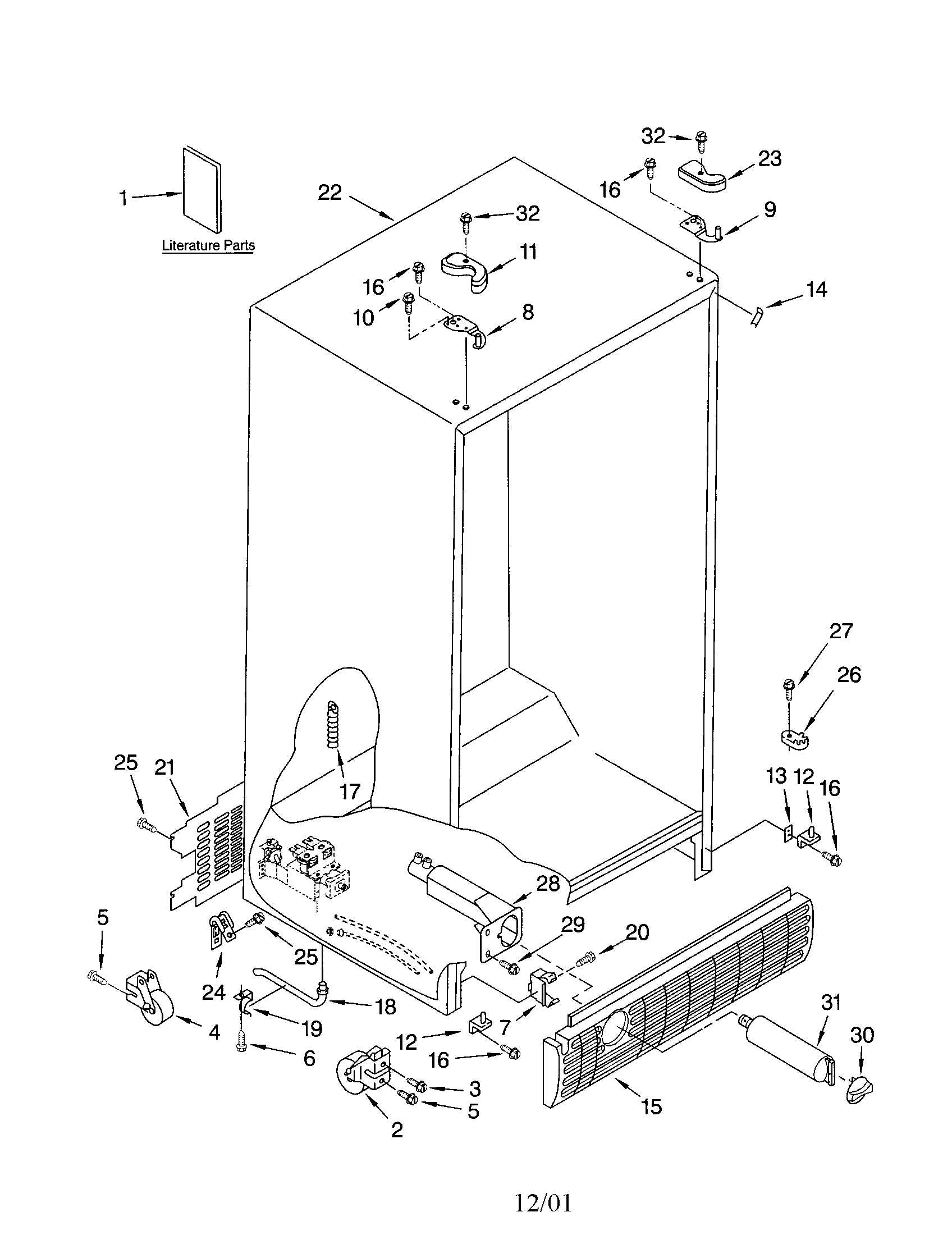 Kenmore 10651272200 cabinet diagram