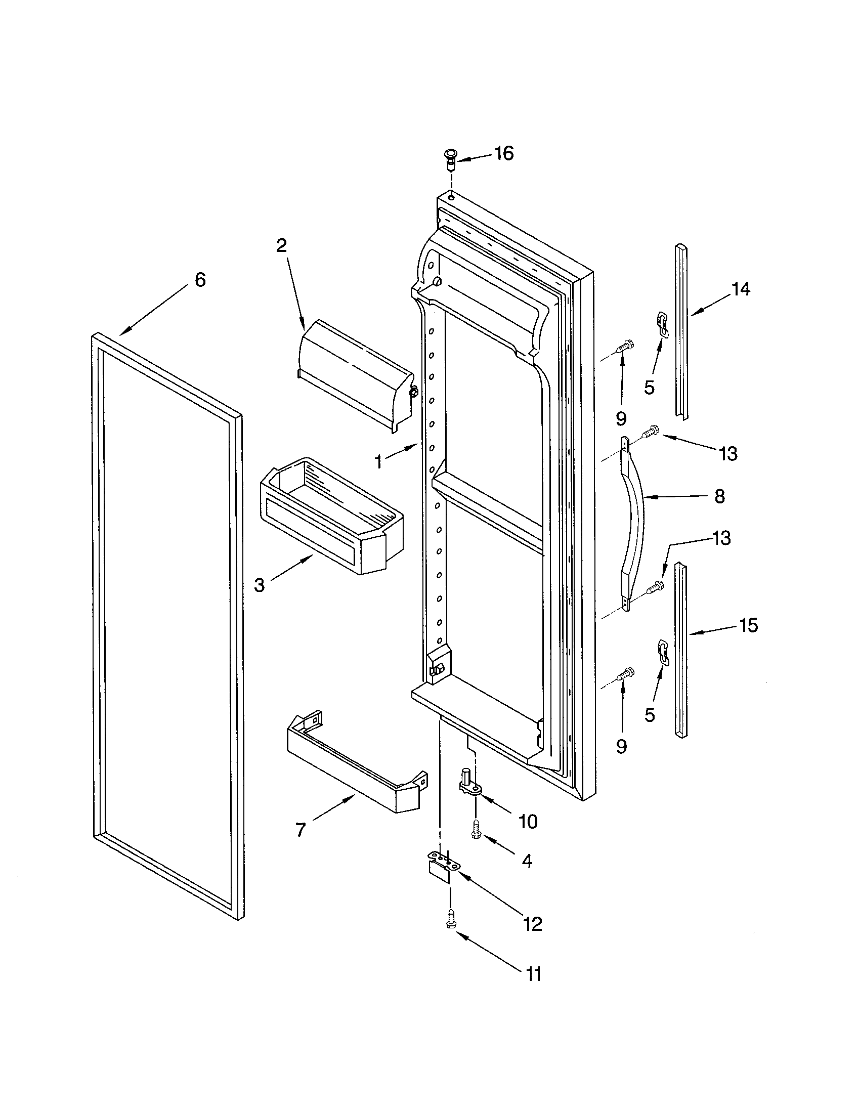 Kenmore 10651272200 refrigerator door diagram