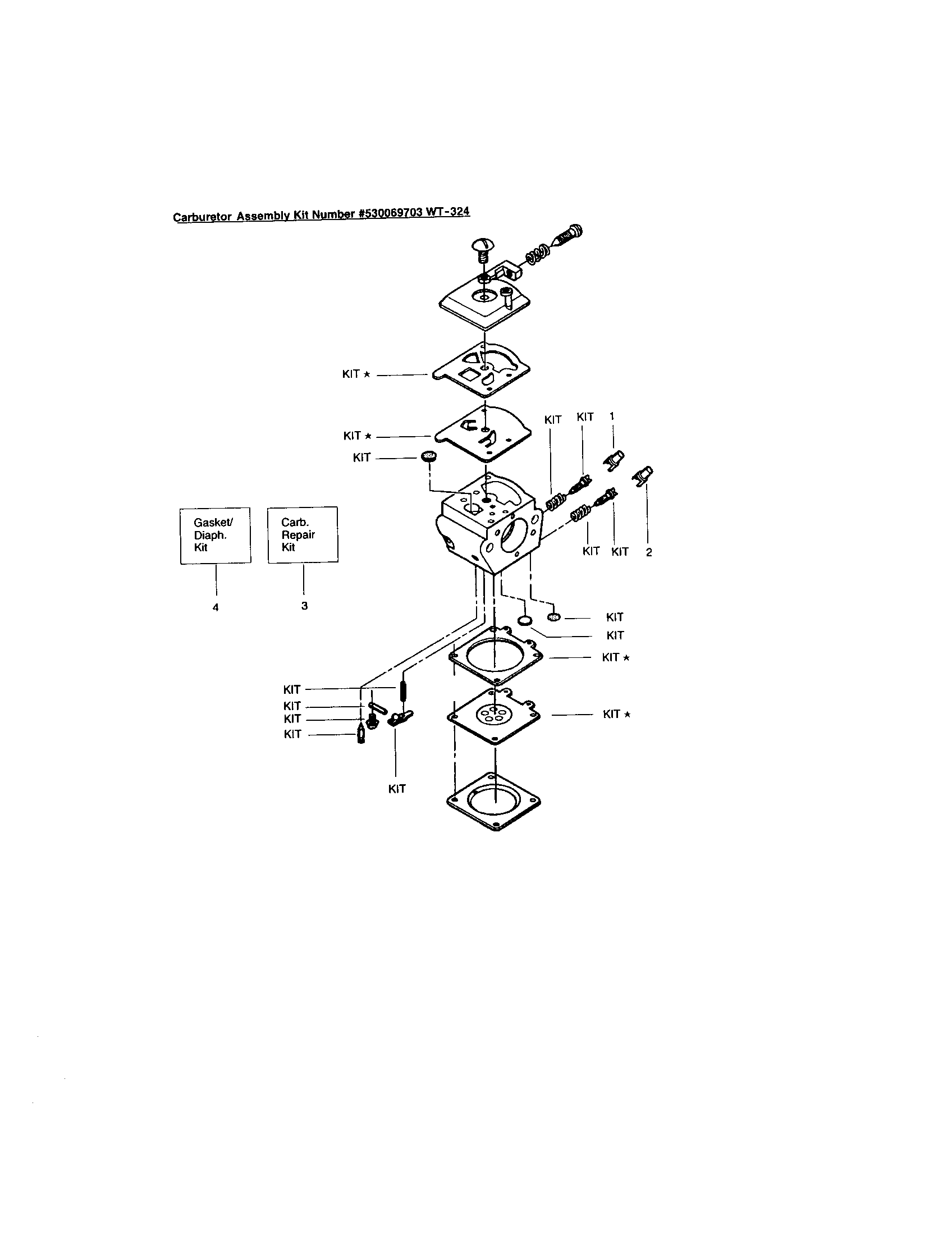 Craftsman 358360100 carburetor kit #530069703 wt-324 diagram
