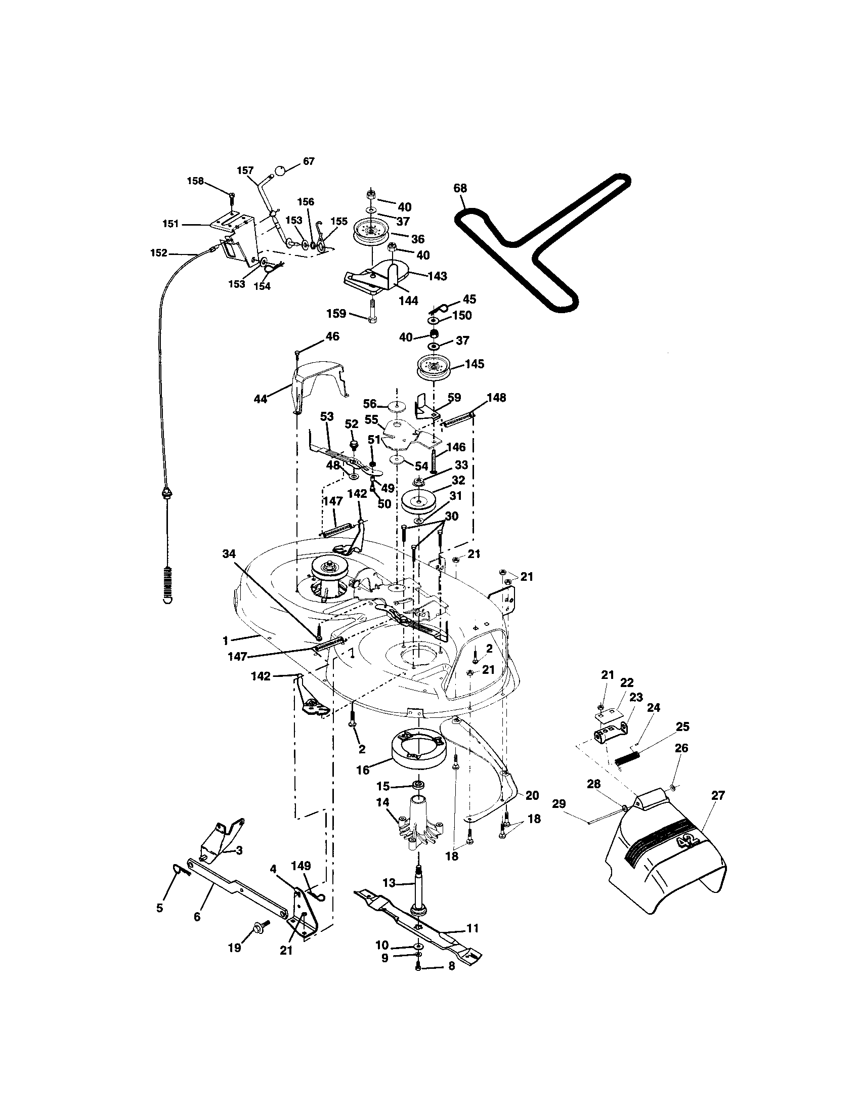 Craftsman 917271550 mower deck diagram