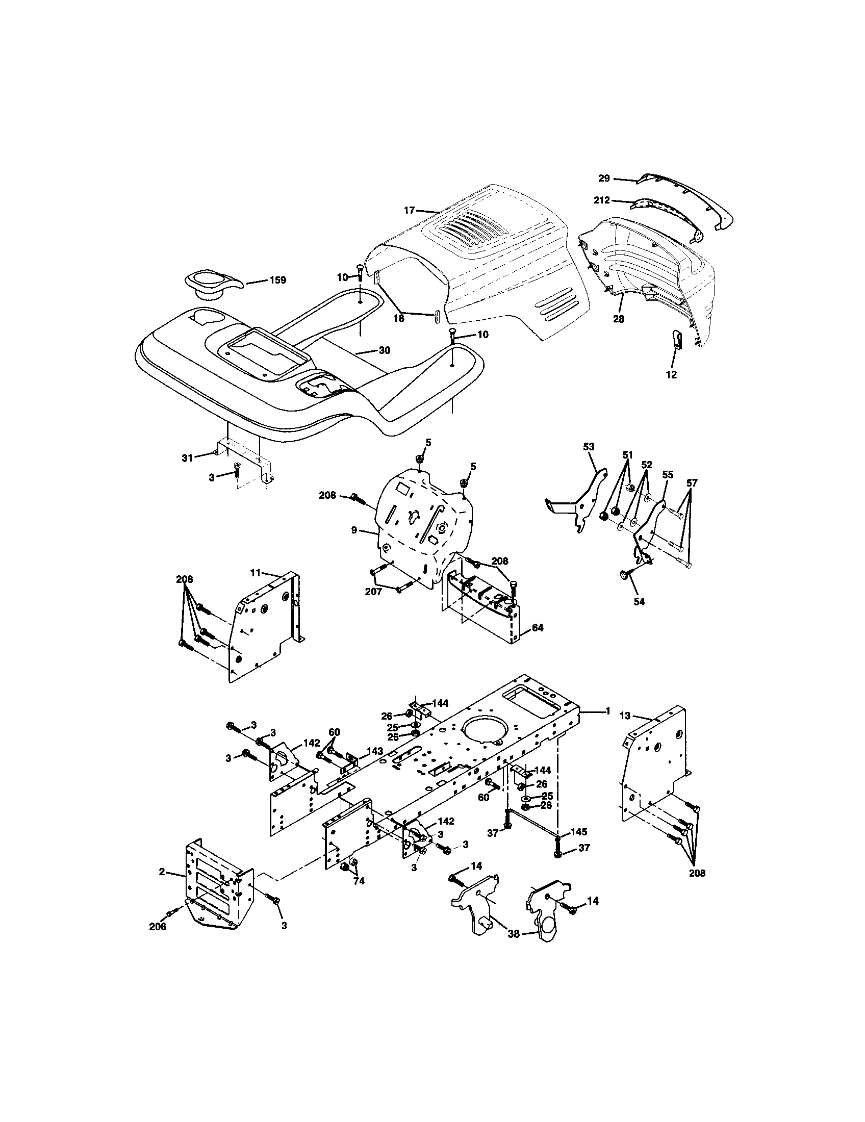 Craftsman 917271650 chassis and enclosures diagram
