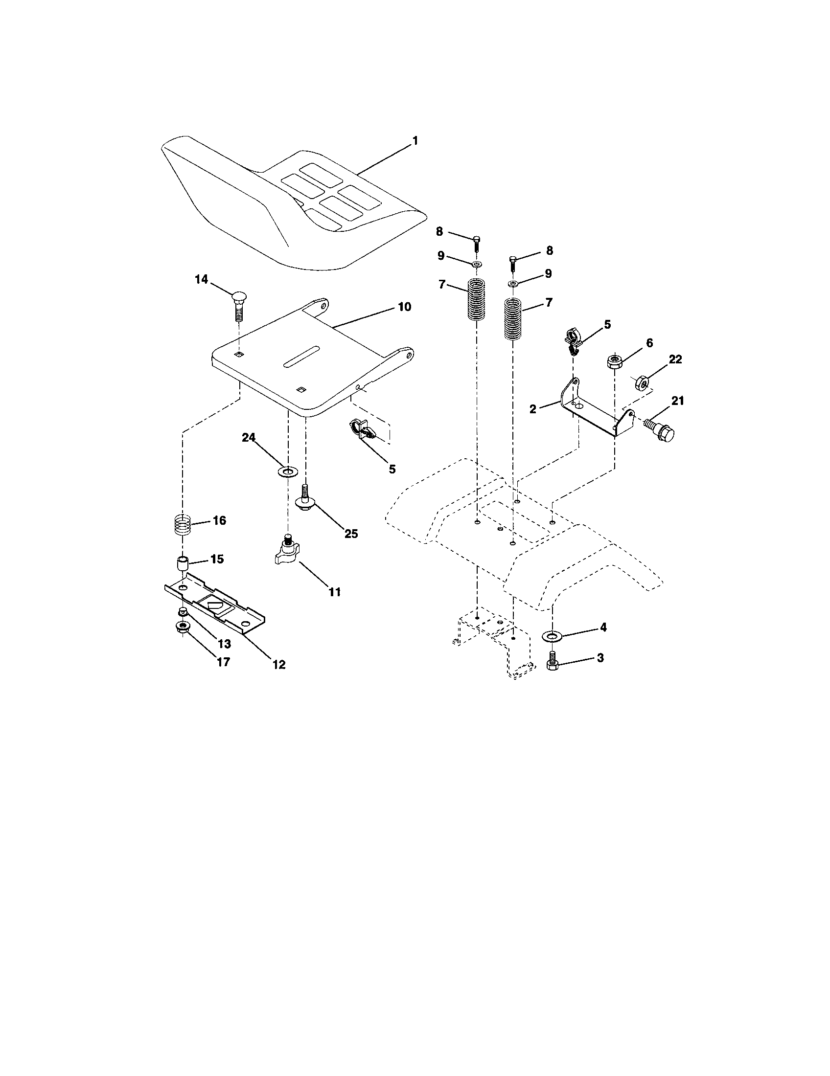 Craftsman 917271650 seat assembly diagram