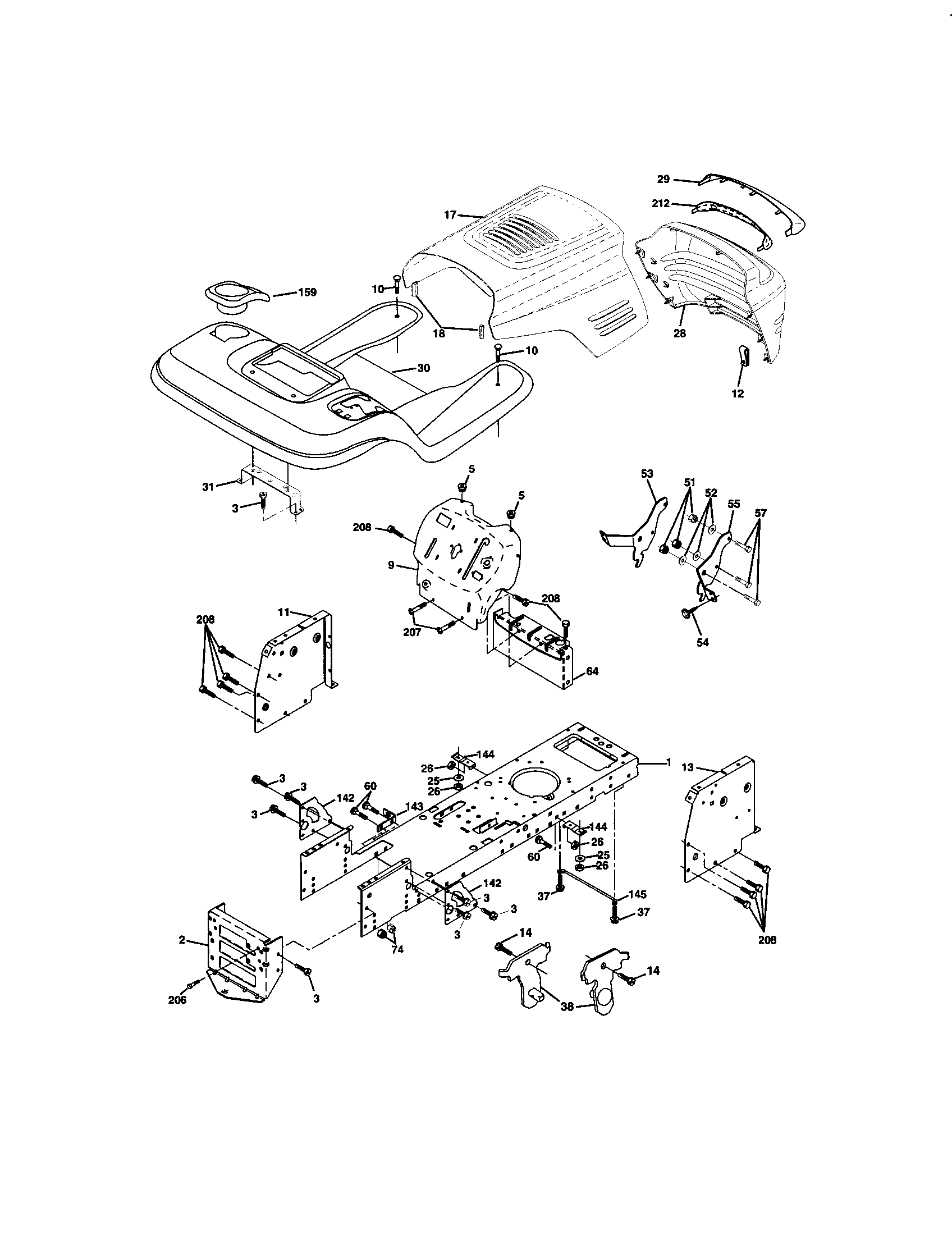 Craftsman 917271660 chassis and enclosures diagram