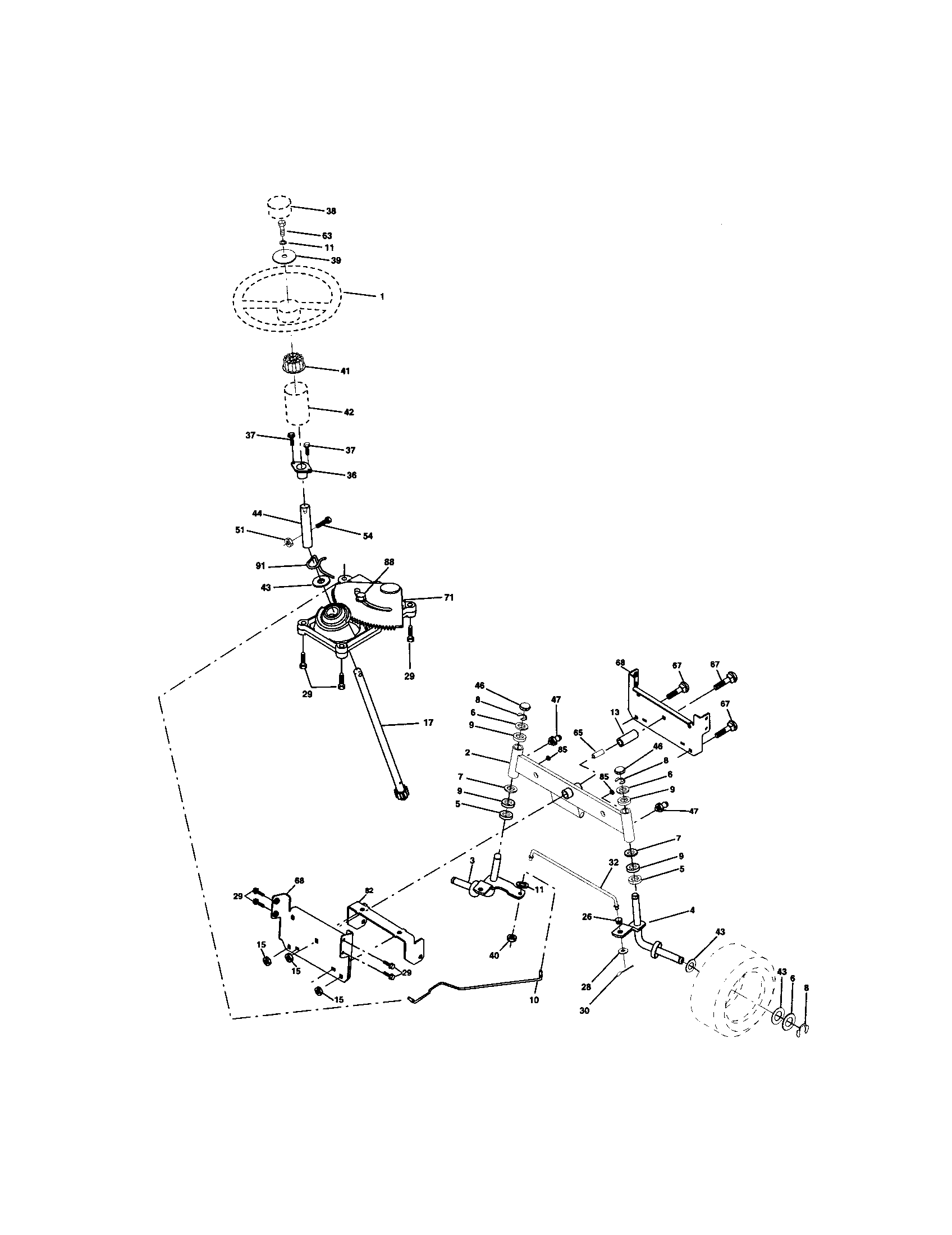 Craftsman 917271660 steering assembly diagram