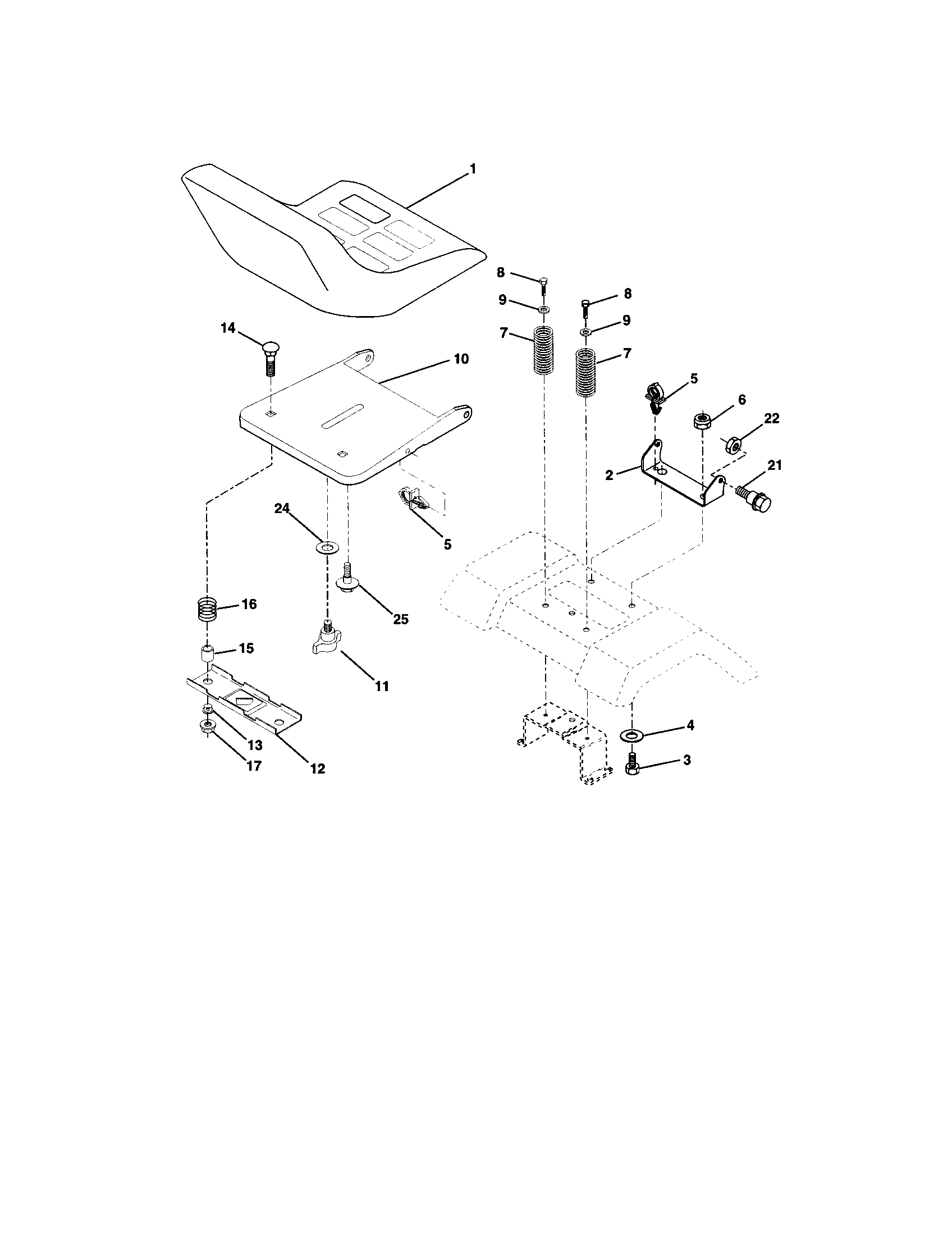 Craftsman 917271660 seat assembly diagram
