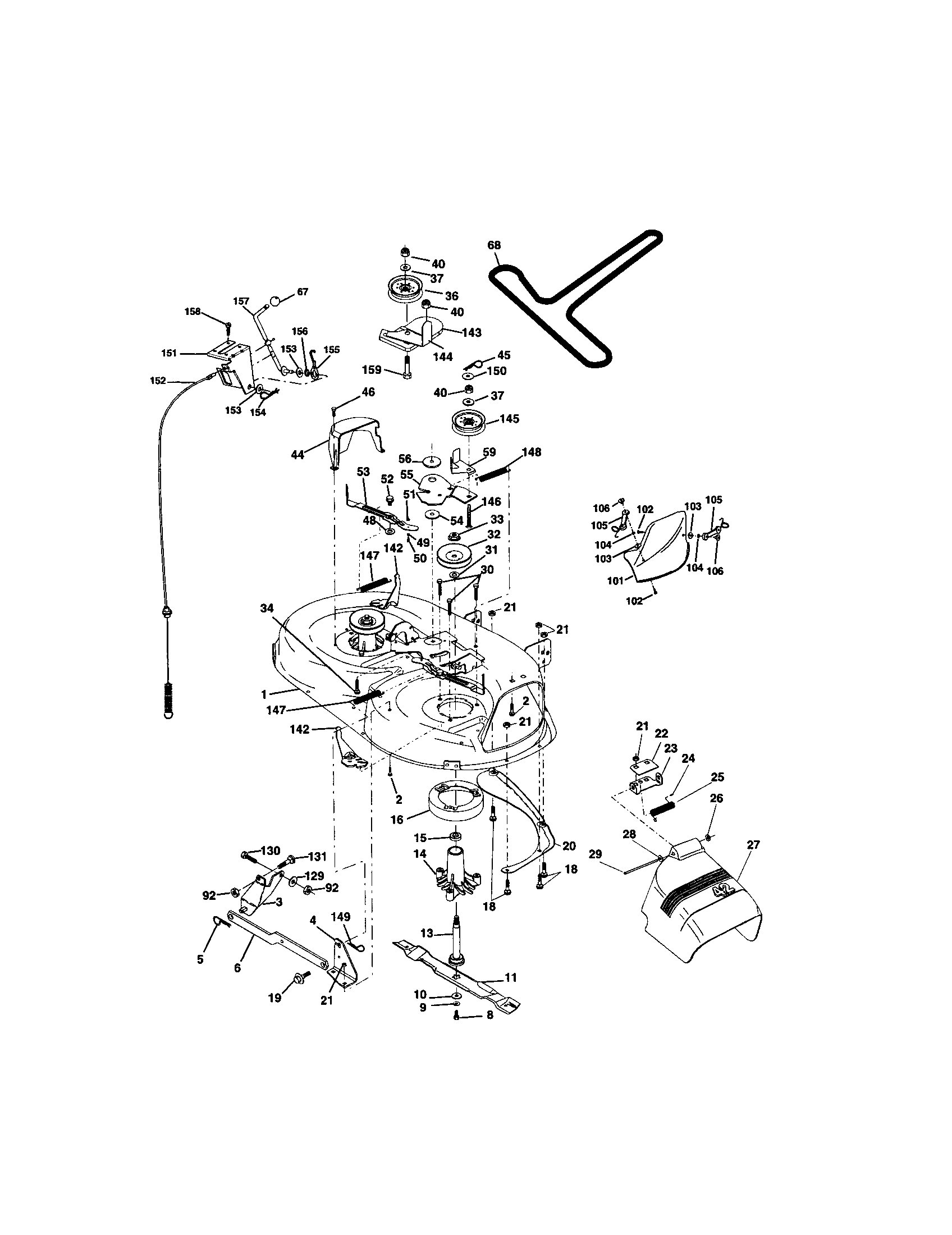 Craftsman 917271660 mower deck diagram