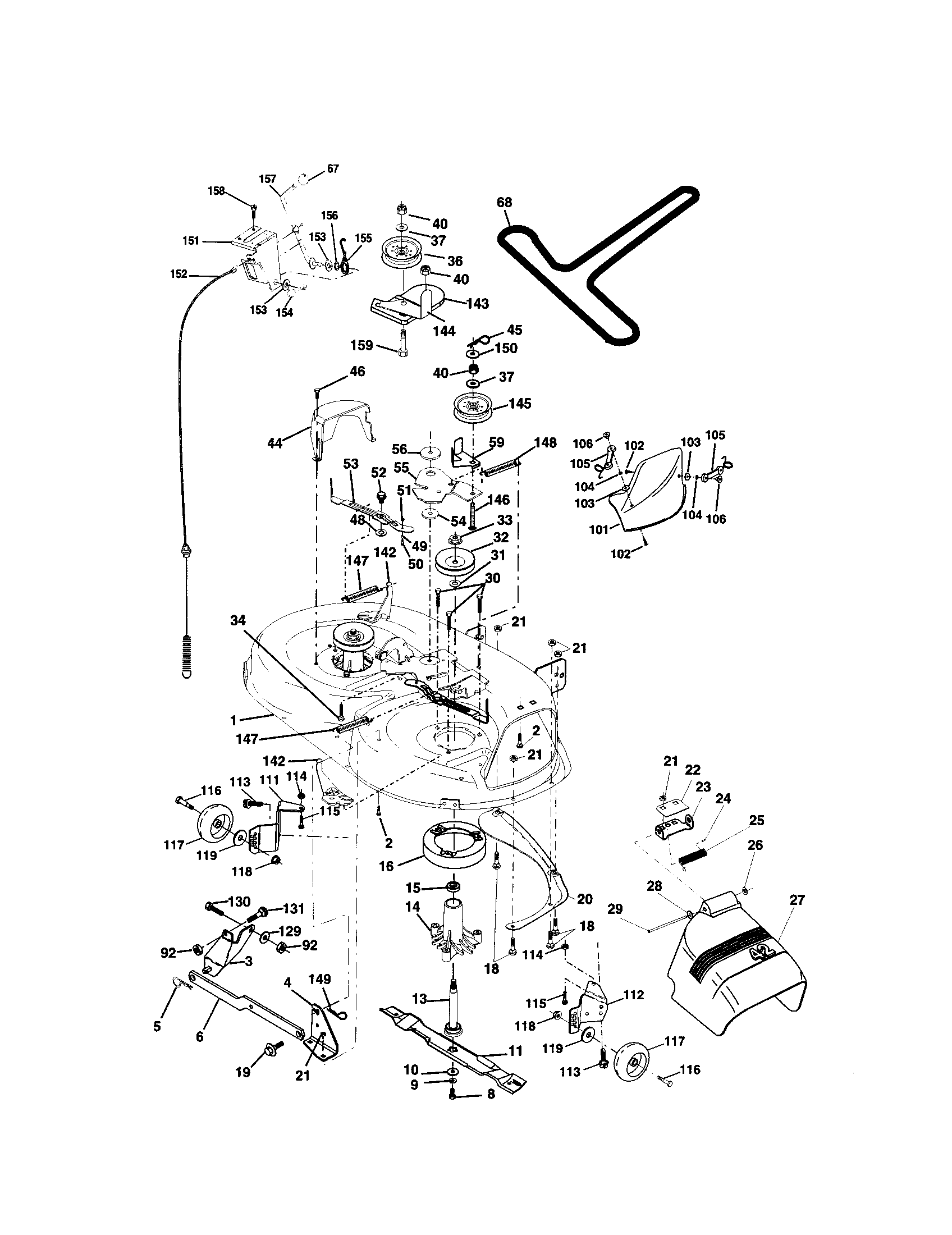 Craftsman 917272068 mower deck diagram