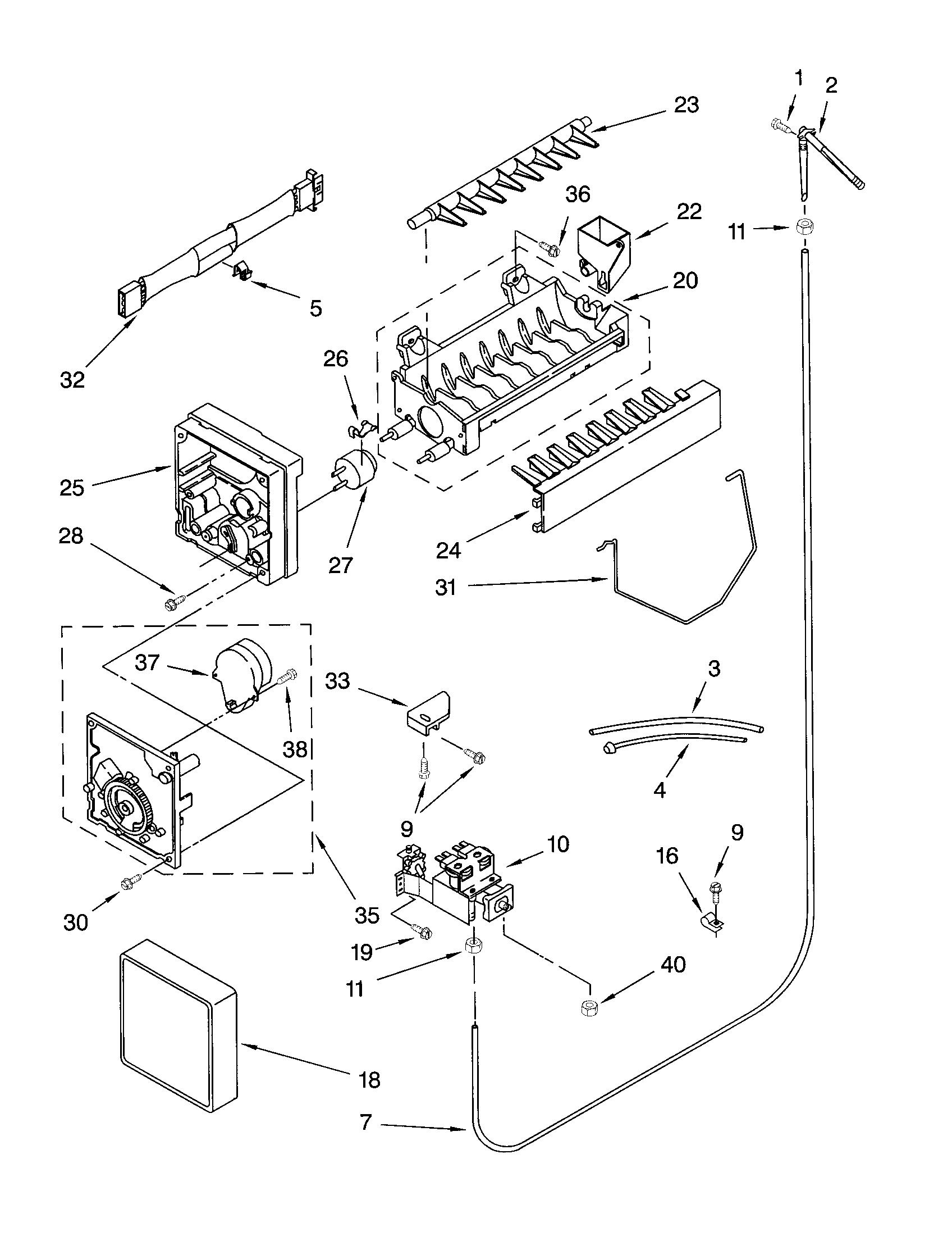 Kenmore 10651512101 icemaker diagram