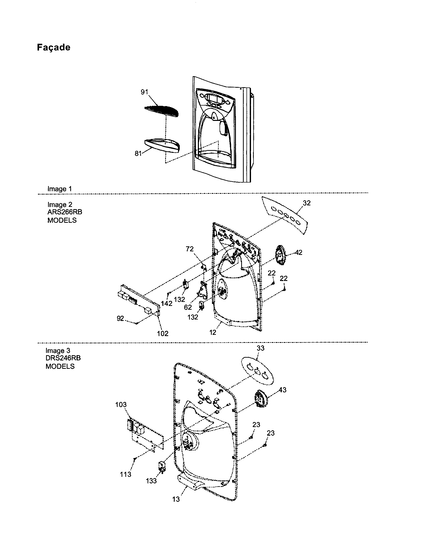 Amana ARS266RBB-PARS266RBB0 facade diagram