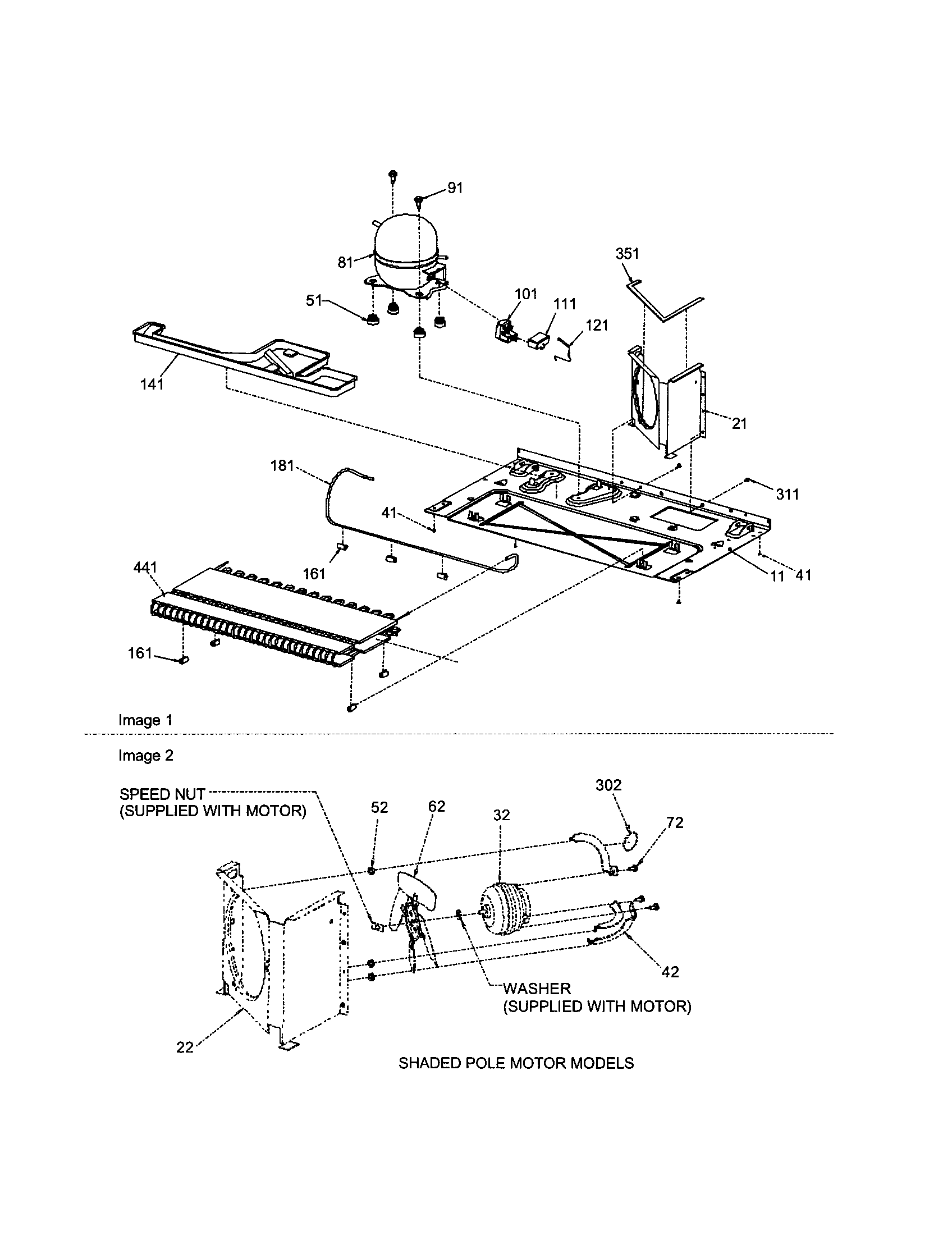 Amana ARS266RBB-PARS266RBB0 machine compartment diagram