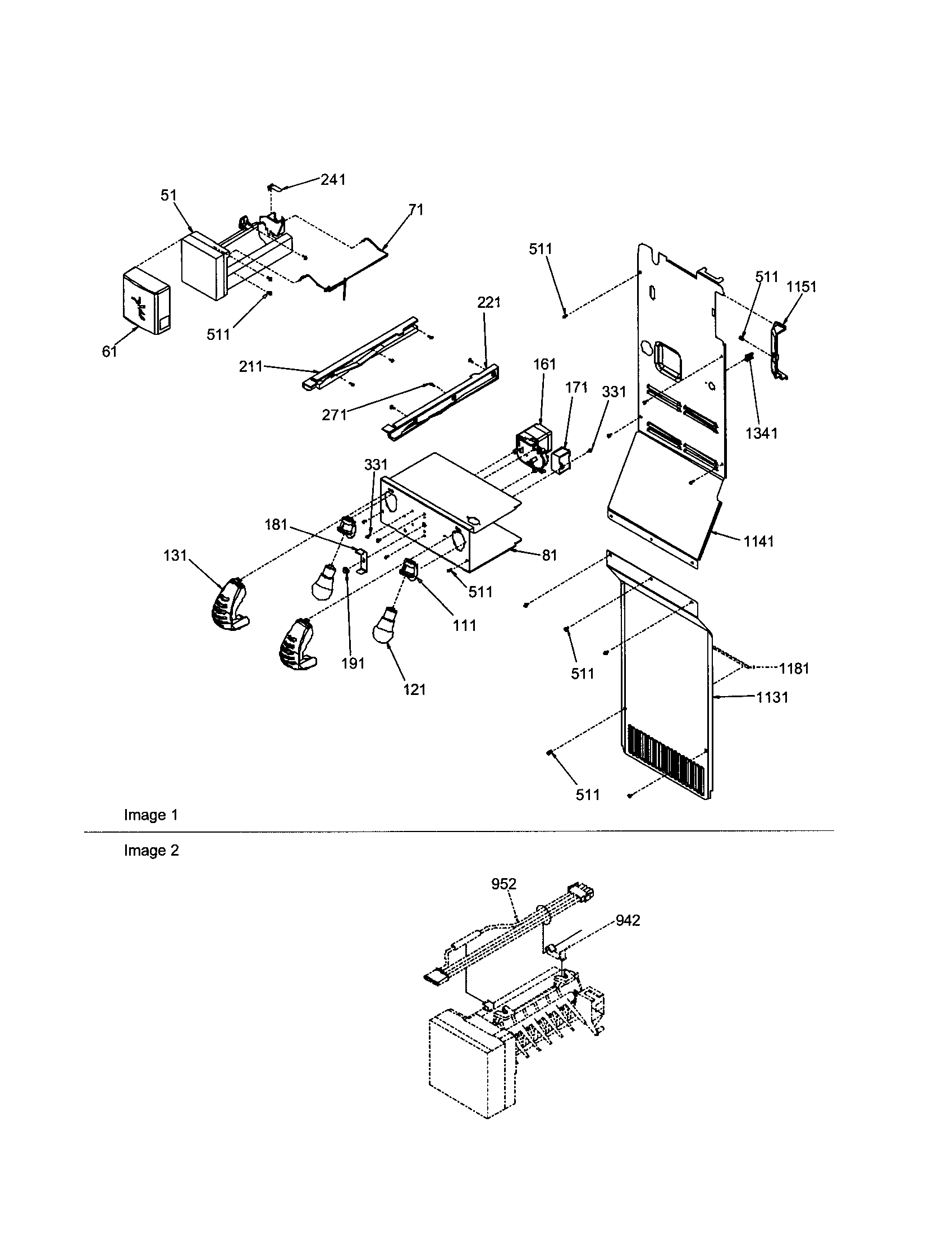 Amana ARS266RBB-PARS266RBB0 freezer lighting/auger diagram