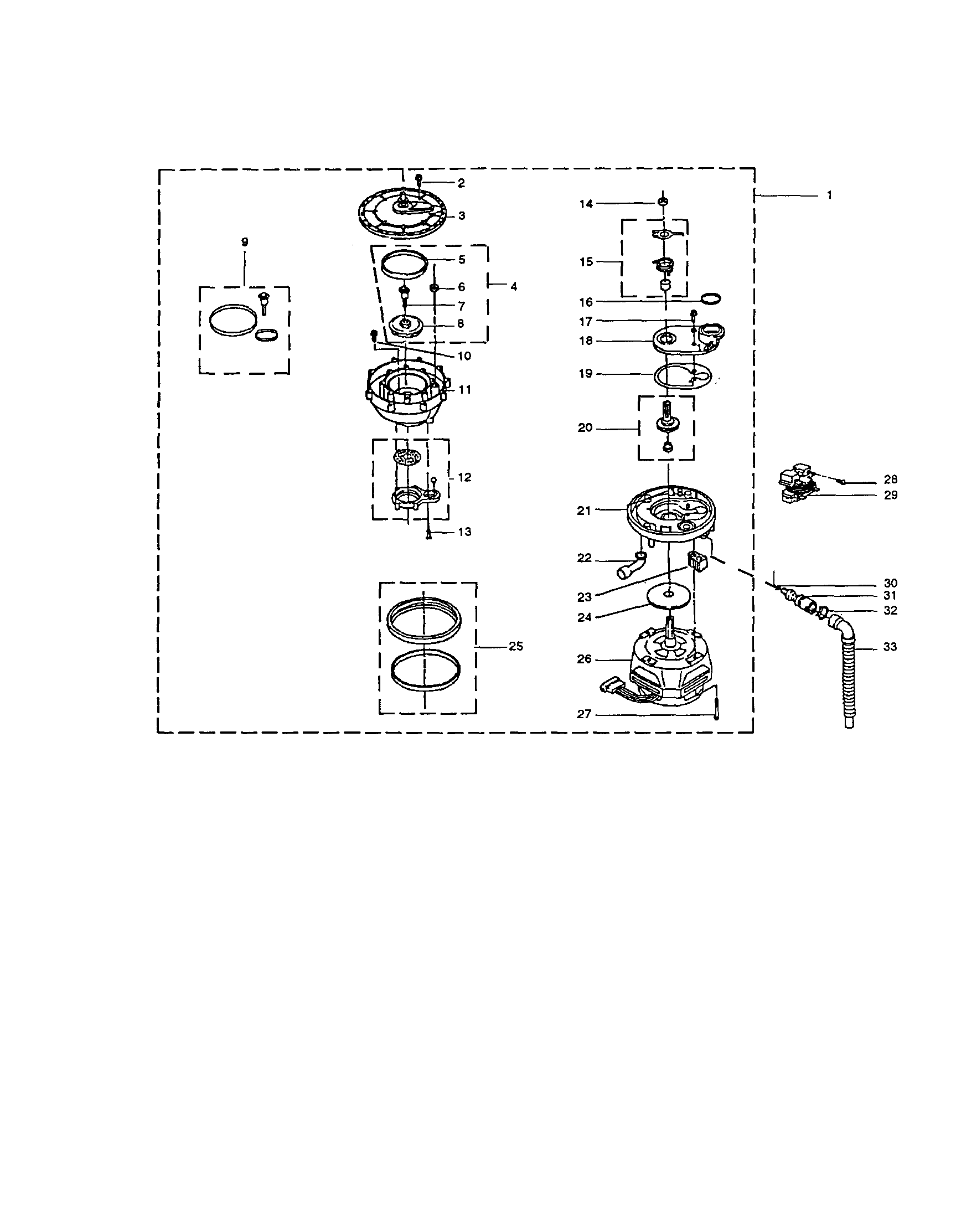 InSinkErator WS400-2 wash and disposer/drain pump unit diagram