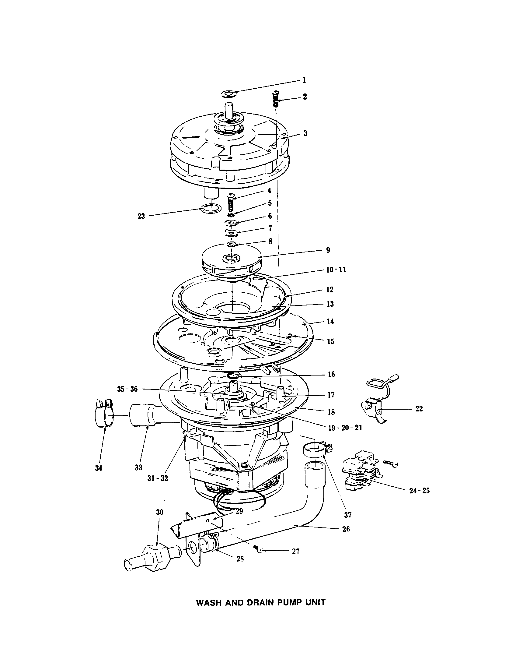 InSinkErator CL400 wash and drain pump unit diagram